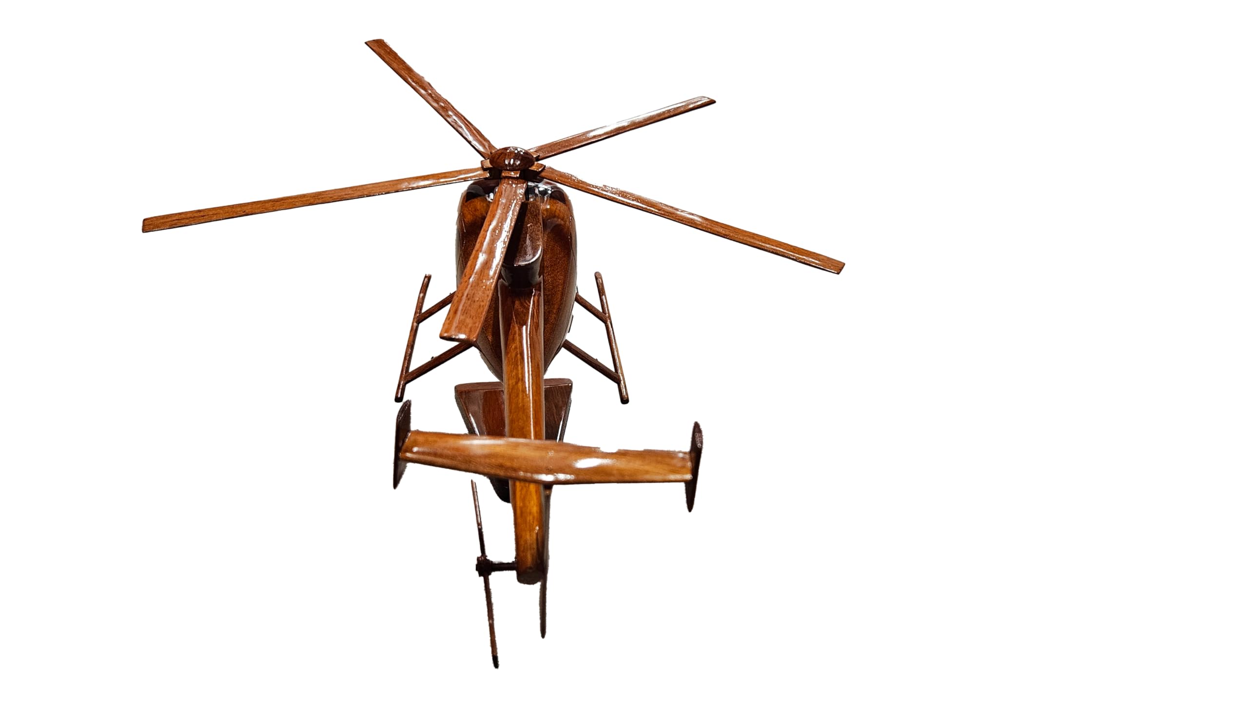 Premium Mahogany Wood Desktop Aircraft Model MD530 - Perfect for Office Decor, Aviation Enthusiast Gifts & Home Display