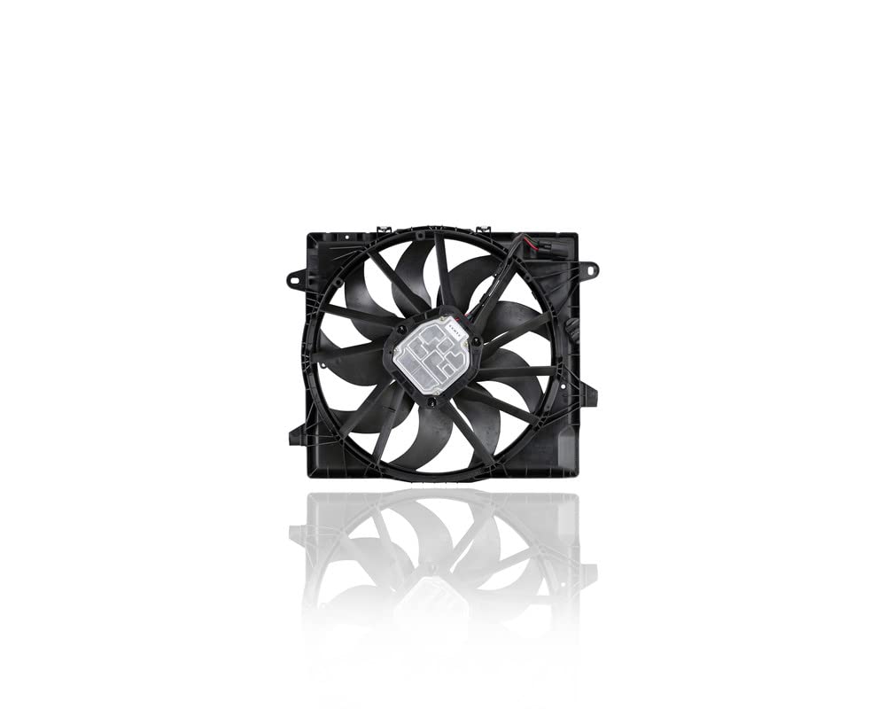 High-Performance Dual Radiator & Condenser Fan Assembly - Direct Replacement for 2018-2022 Jeep Wrangler & 2020-2022 Gladiator 4/6 Cyl 2.0L/3.0L TD/3.6L with Tow Package - 9 Blade Design (Part# 68272755AD) - Perfect for Off-Roading, Towing & Extreme Weather Conditions
