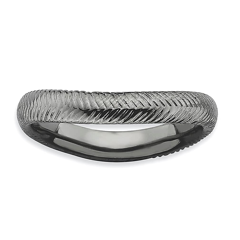 925 Silver Wave Ring Stackable for Women - Elegant Jewelry Gift for Her