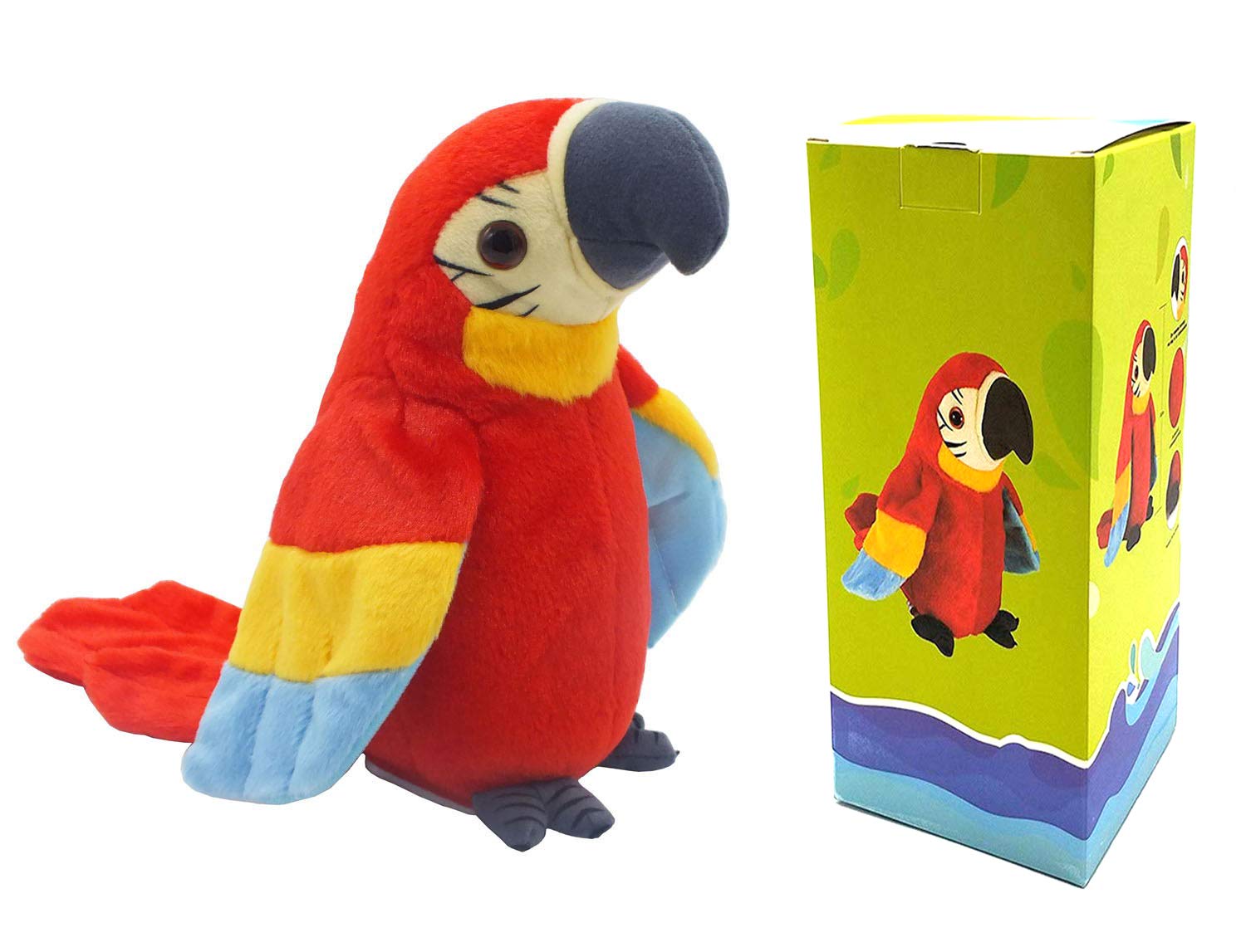 Interactive Talking Parrot Plush Toy - Repeats Your Words, Fun Electronic Stuffed Animal for Kids | Birthday Gift & Early Learning Educational Toy | Perfect for Playtime, Imitation Games & Speech Development