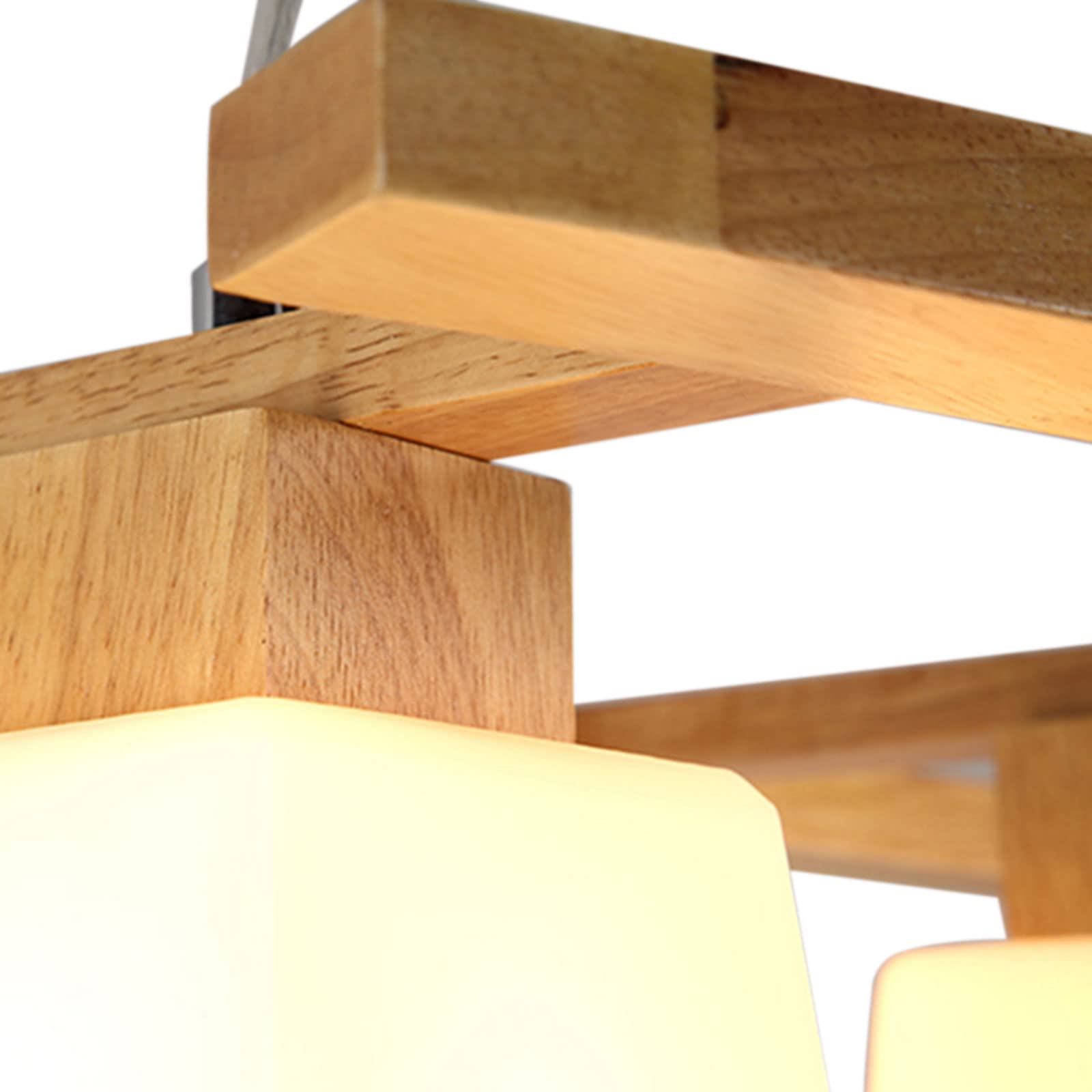 3-Light Wooden Pendant Light Fixture with Glass Shade - Industrial Farmhouse Style Kitchen Island Lighting, Flush Mount Ceiling Hanging Light for Dining Room, Bar, Office & Pool Table (28