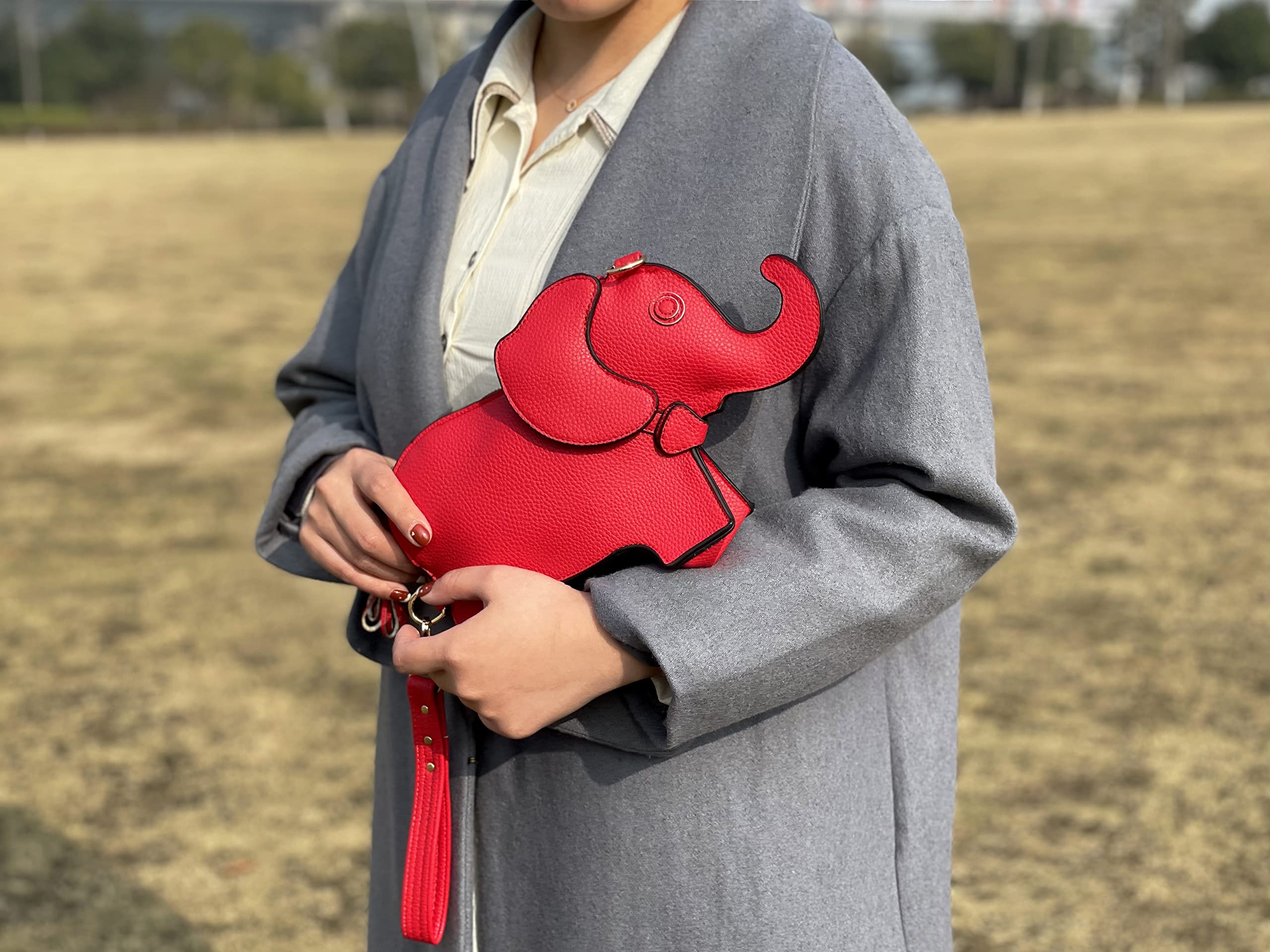 Stylish PU Leather Elephant Shoulder Bag - Cute Animal Shaped Purse for Women | Trendy Crossbody Handbag for Daily Use, Work, Travel & Gift Giving