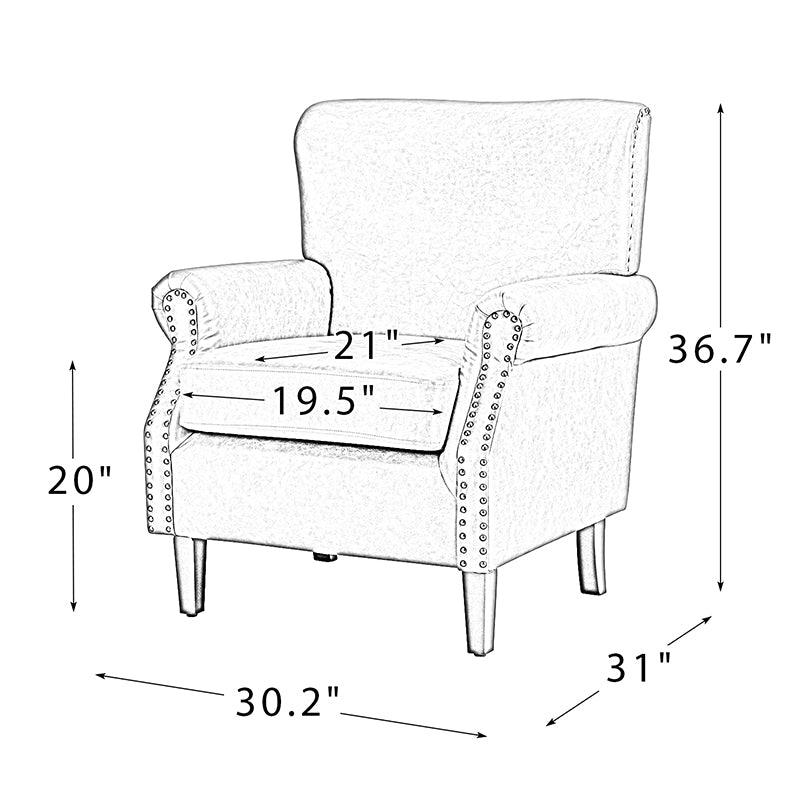 Luna Faux Leather Armchair - Modern PU Leather Accent Chair for Living Room, Bedroom & Office - Comfortable Mid-Century Style Lounge Chair with Sturdy Metal Legs