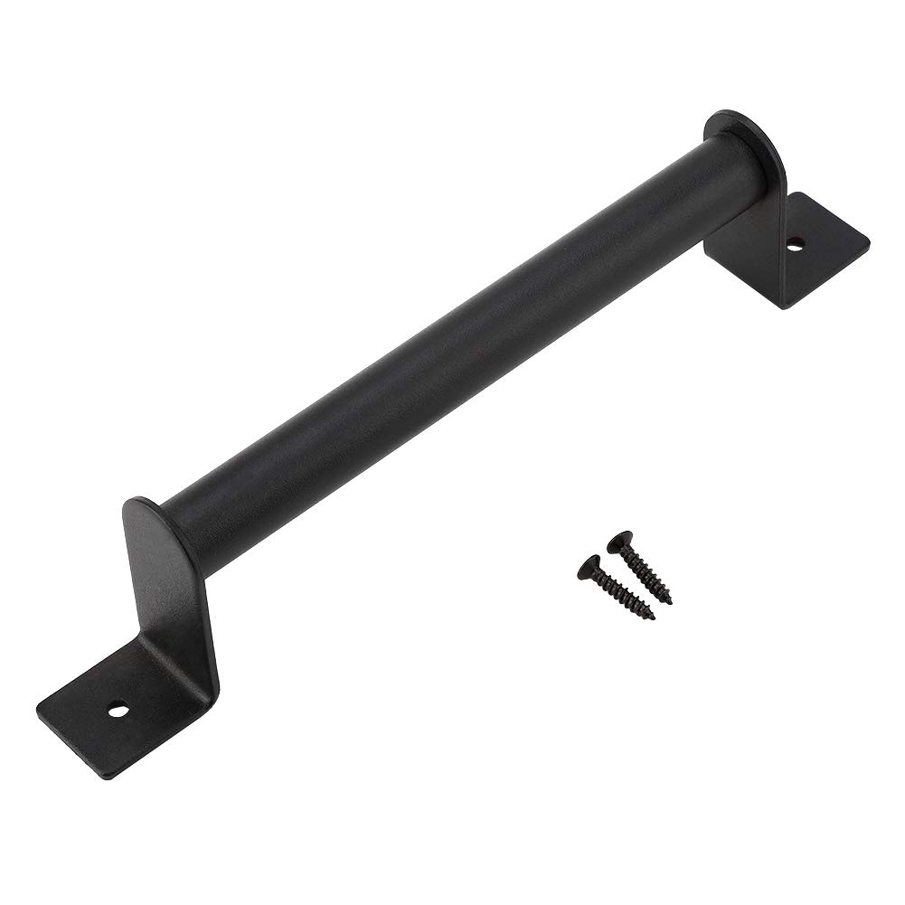 Heavy Duty Carbon Steel Black Sliding Barn Door Handle - Modern Outdoor Shed & Closet Handle for Wooden Gates & Doors | Perfect for Farmhouse, Rustic Home Decor & DIY Projects