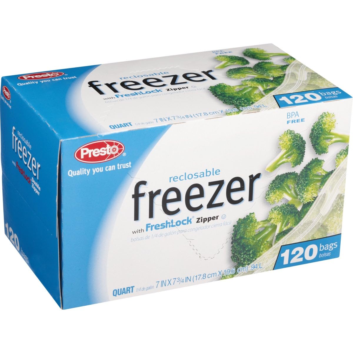 Presto Value Pak Freezer Bags - Heavy Duty Reusable Storage Bags for Food, Meal Prep & Freezing - Ideal for Leftovers, Snacks & Sous Vide Cooking