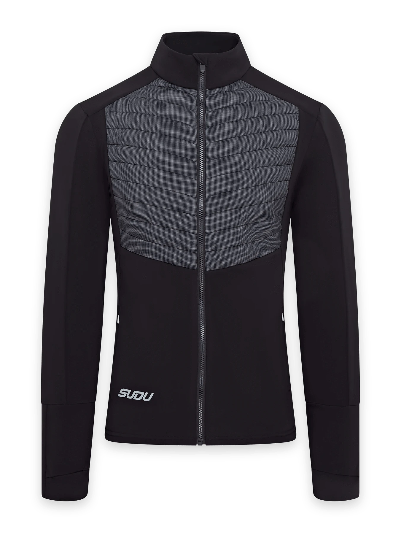 SRJ HY 01 Hybrid Jacket for Men & Women - Lightweight Waterproof Windbreaker with Hood (Black/Grey) - Perfect for Hiking, Camping & Outdoor Activities