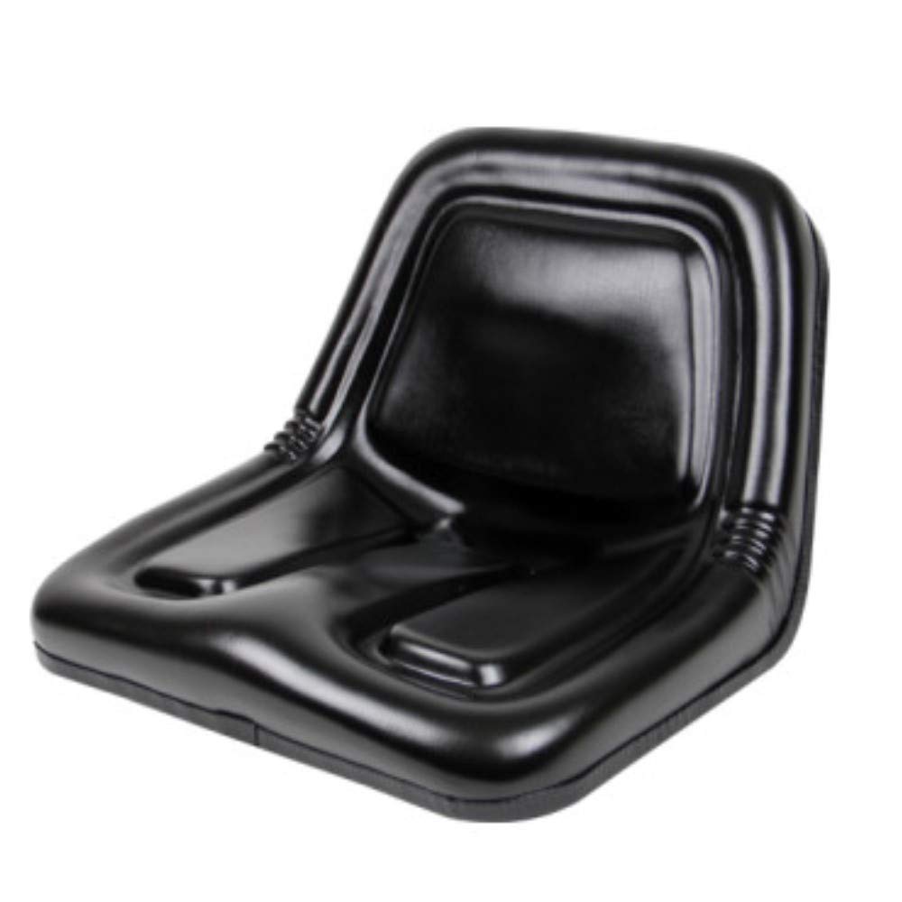 G503536324 Universal Waterproof Black Deluxe High Back Steel Pan Tractor Seat with Drain Holes - Durable Aftermarket Replacement for Comfortable Farming & Outdoor Use