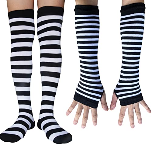Z1 - Black and White Long Socks + Gloves