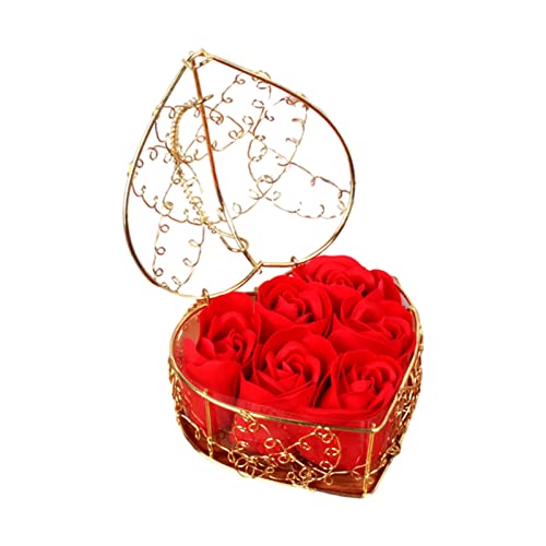 6Pcs Rose Petal Shaped Scented Soap Set - Artificial Flower Soap with Gift Box, Romantic Home Decor for Bathroom, Wedding & Valentine's Day Gifts for Women