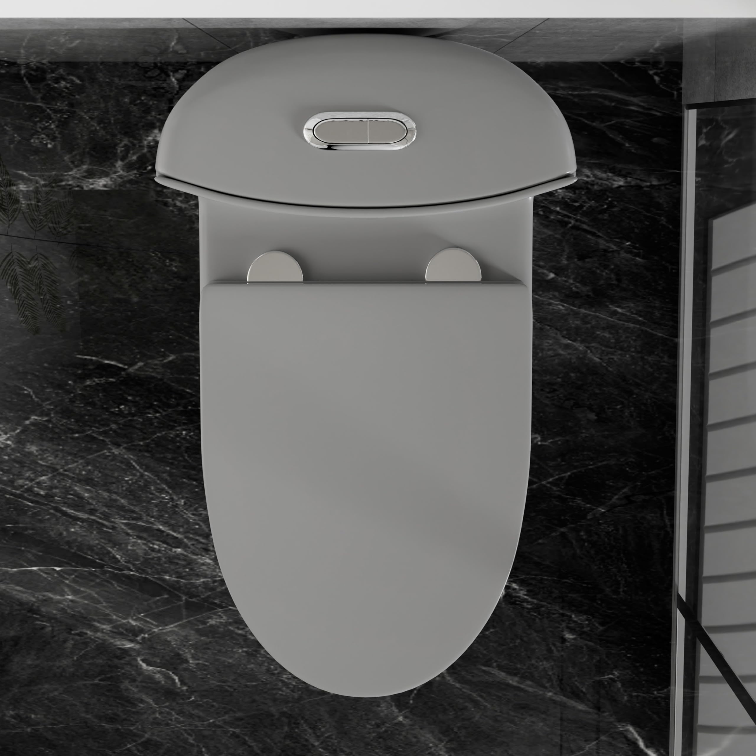 WinZo Modern One Piece Toilet with Sleek Design - Dual Flush Water Saving WZ5020 (Matte Grey) - Perfect for Small Bathrooms, Apartments & Contemporary Homes