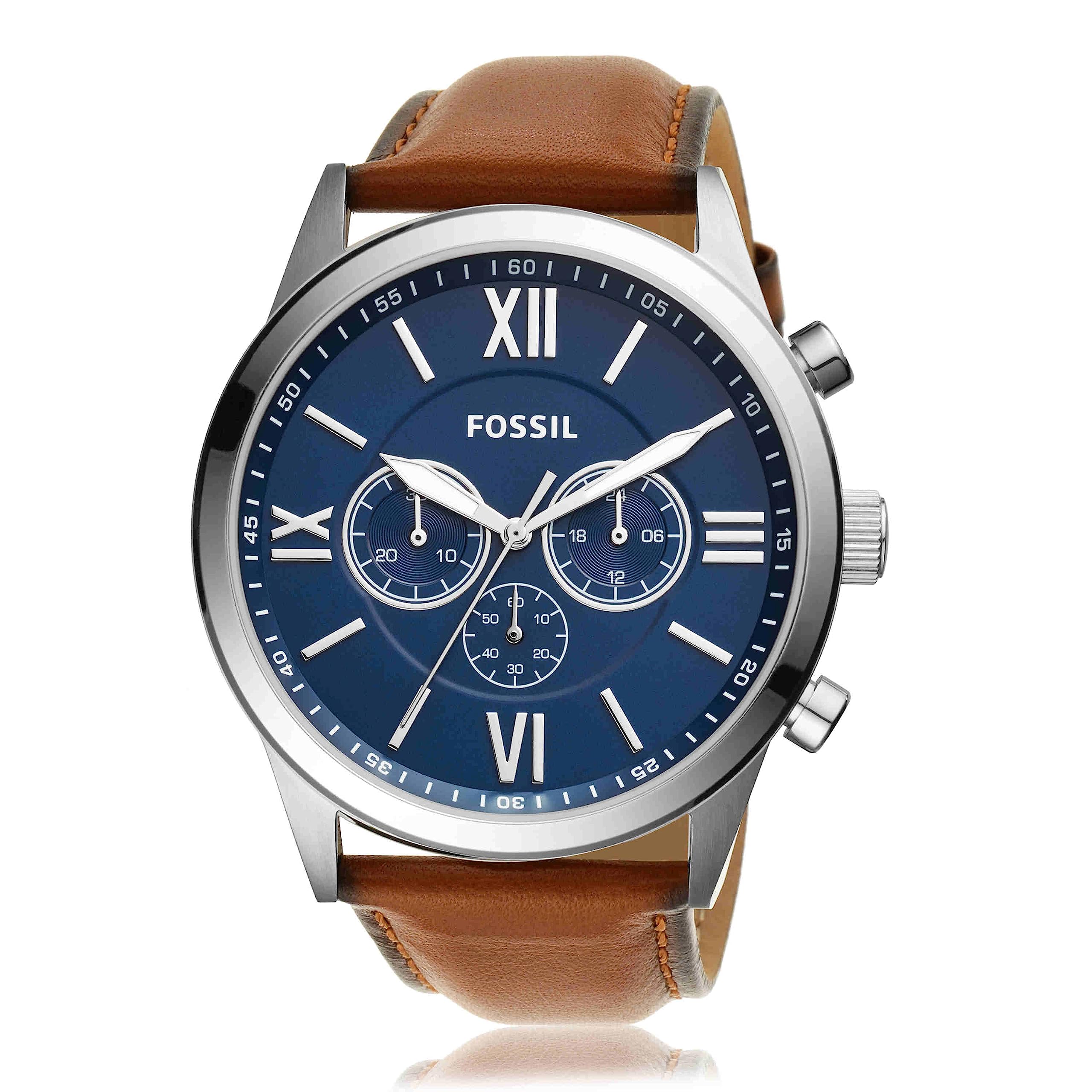 Flynn Chronograph Brown Leather Watch for Men - Waterproof Analog Quartz Wristwatch with Date Display - Perfect for Business, Casual & Formal Occasions