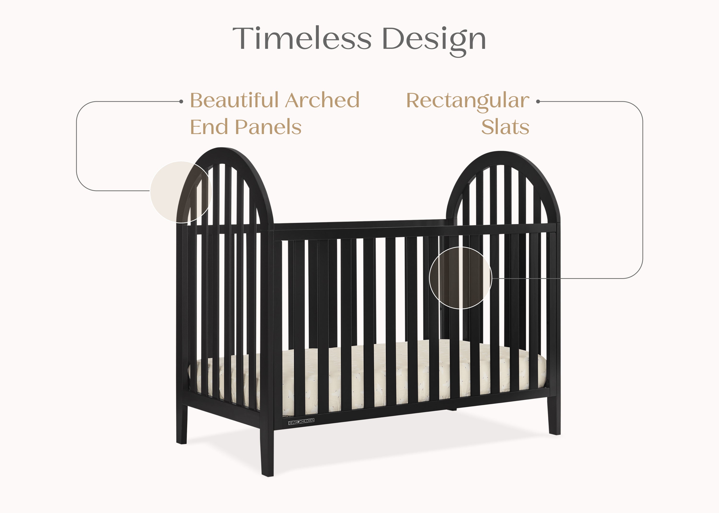 Milano 4-in-1 Convertible Baby Crib - Toddler Bed, Daybed & Full-Size Bed - Nursery Furniture for Boys & Girls - Perfect for Newborn to Teen Years