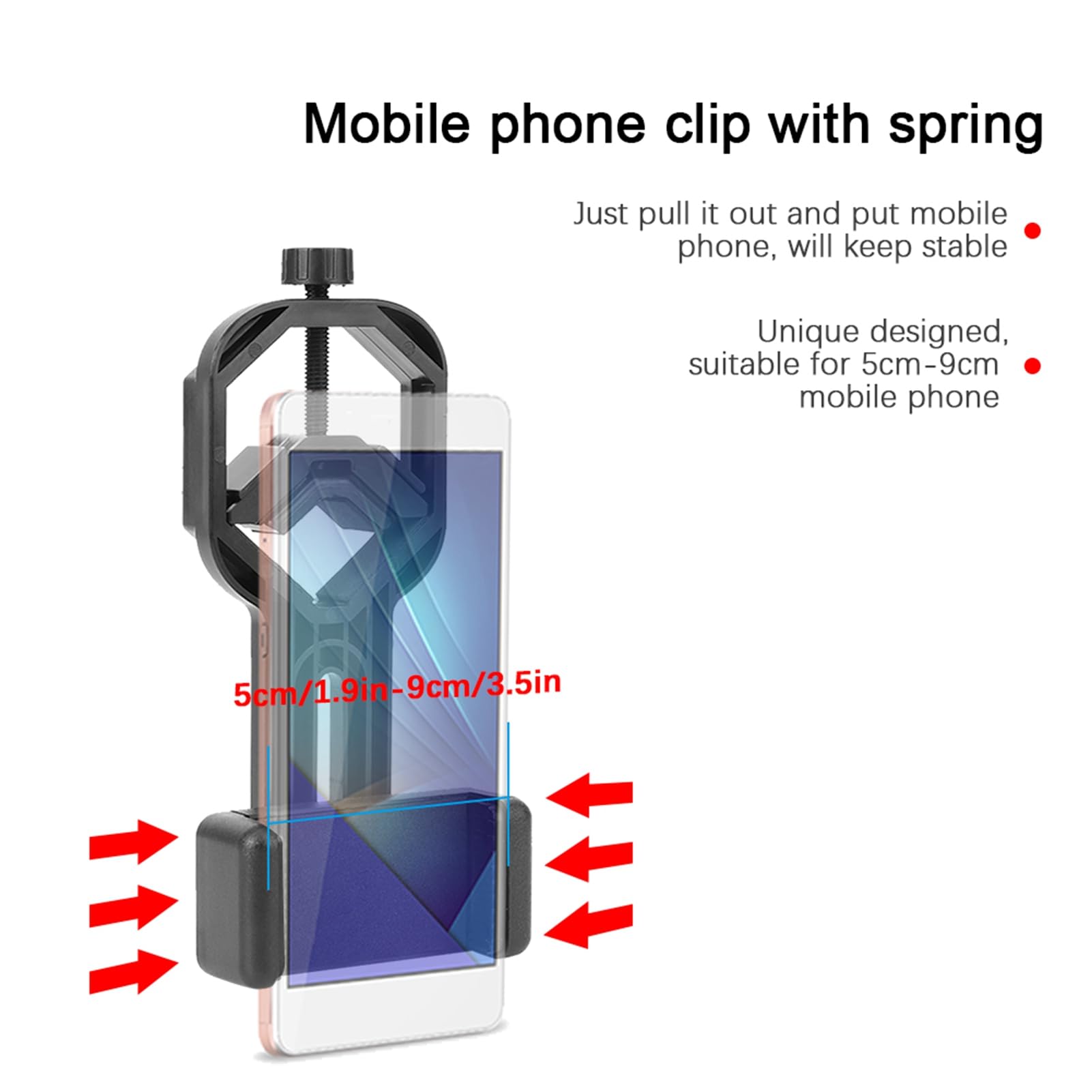 Telescope Phone Adapter - Universal Smartphone Mount for Binoculars & Monoculars | Durable Plastic Phone Bracket (Black) | Perfect for Stargazing, Bird Watching & Outdoor Adventures