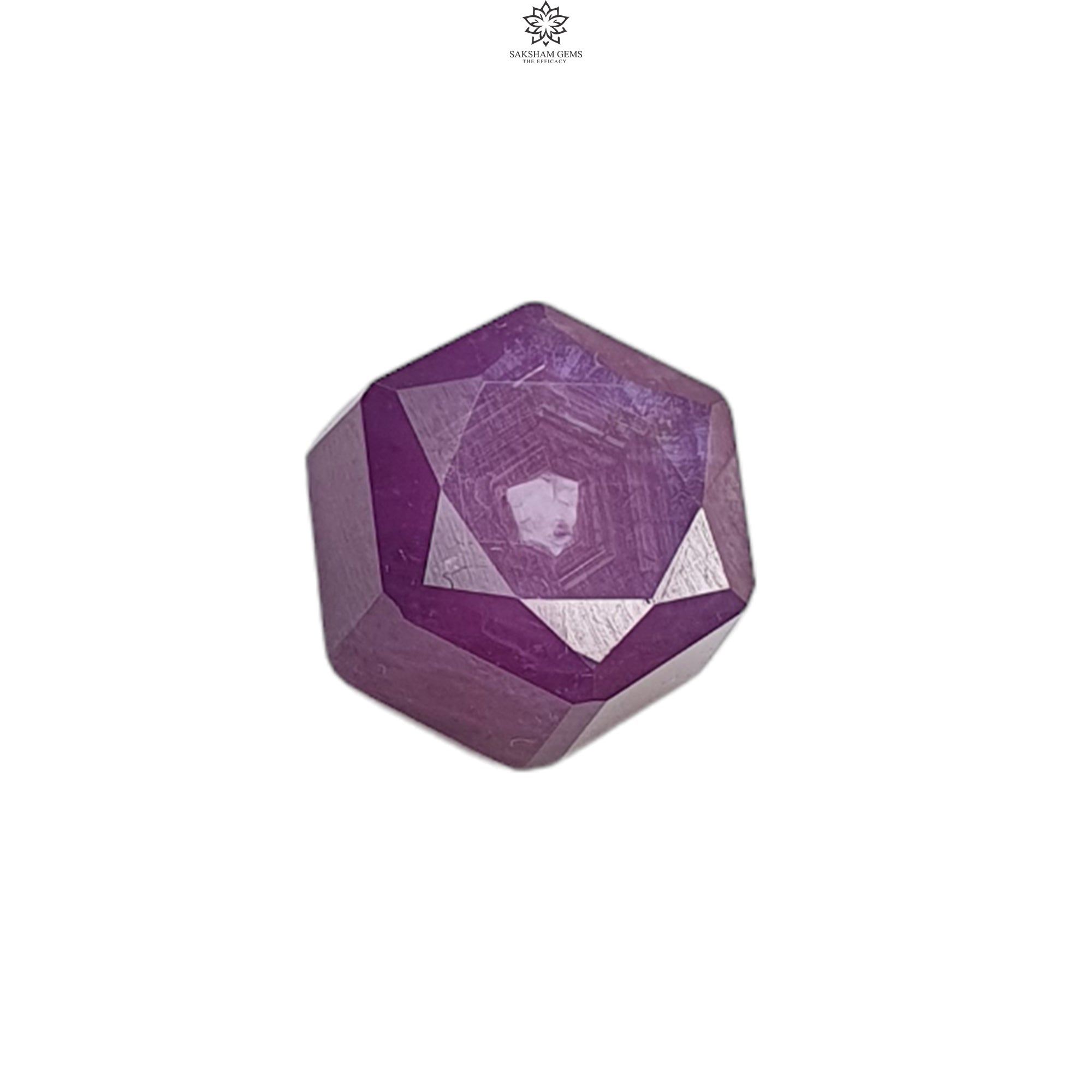 Natural 14.50cts Untreated Purple Ruby Gemstone - Hexagon Shape 13x12mm Normal Cut for Jewelry Making, Engagement Rings & Luxury Gifts