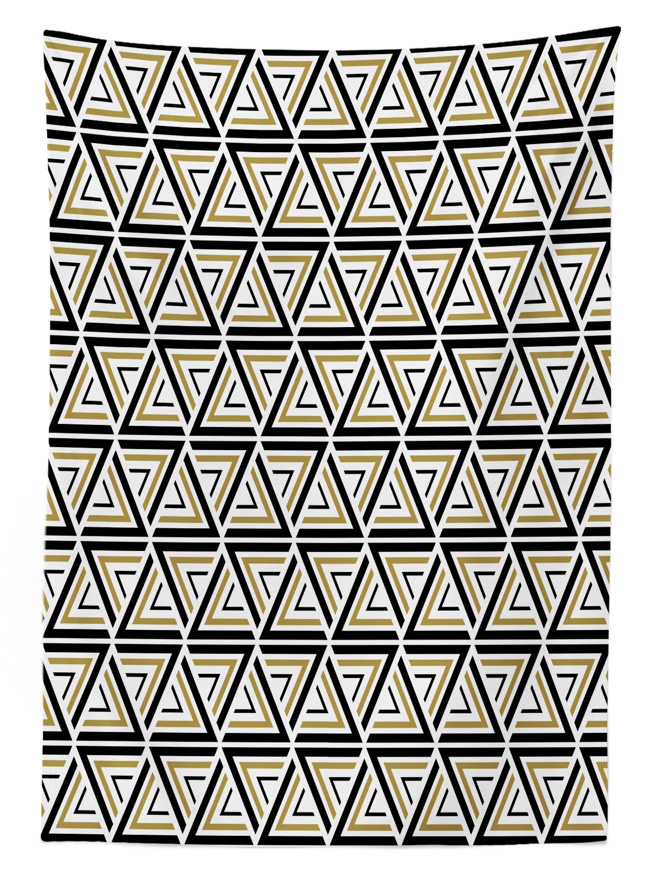 Ambesonne Abstract Geometric Triangle Tablecloth - Waterproof Outdoor Picnic Table Cover with Angled Stripes Mosaic Design, 58