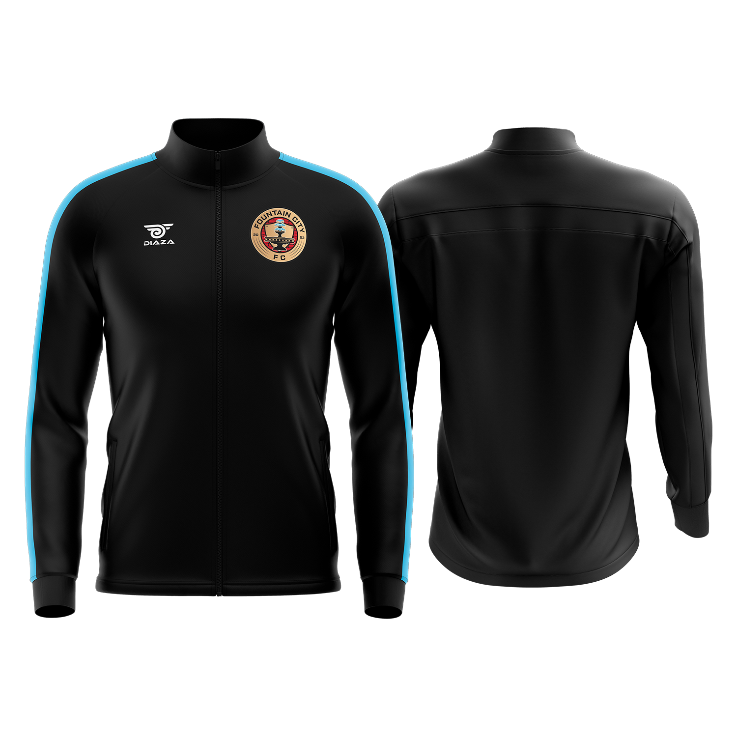 Fountain City Full Zip Up Jacket for Men & Women - Blue Lightweight Windbreaker for Outdoor Activities, Hiking, and Casual Wear