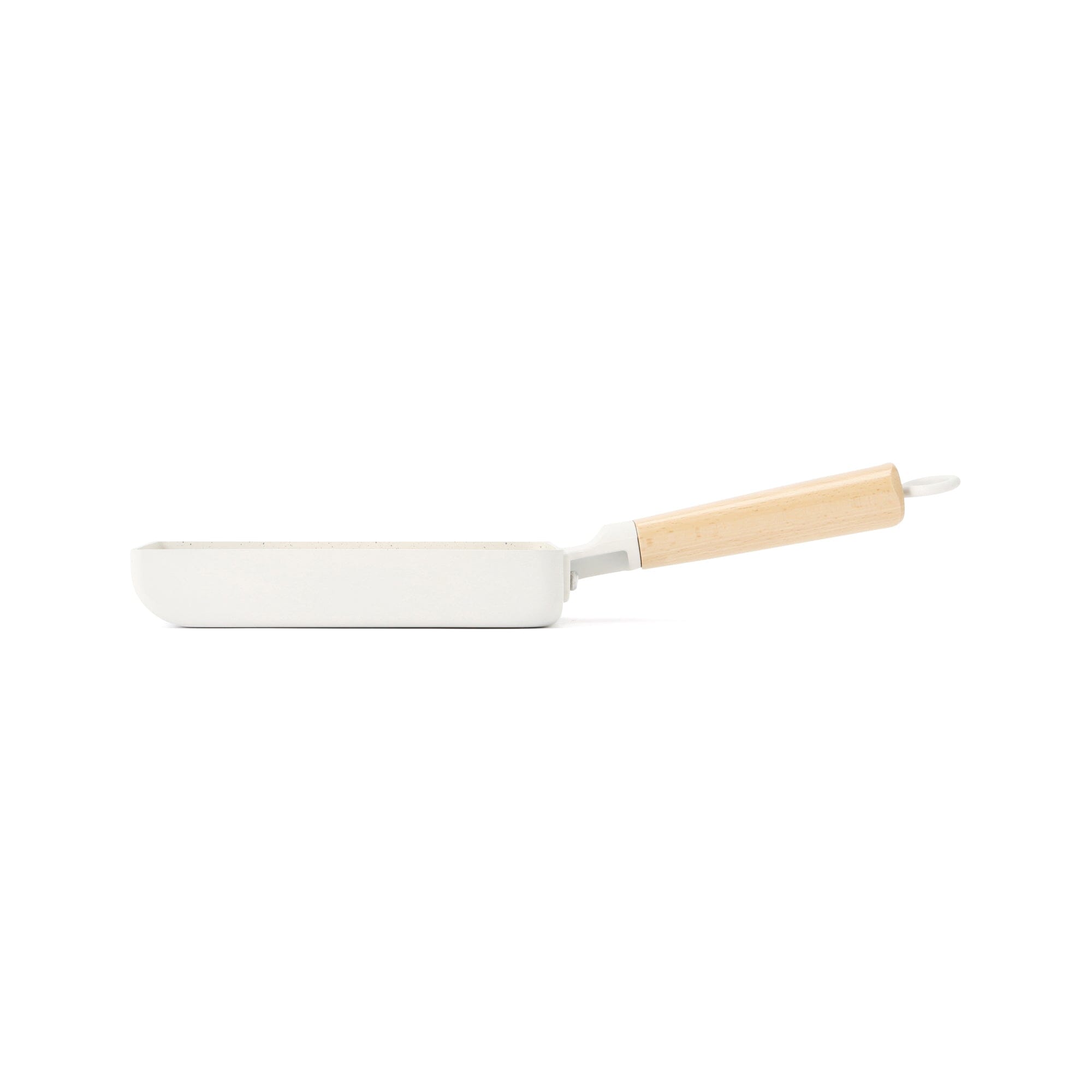 Non-Stick IH/Direct Fire Egg Frying Pan - Ivory White Ceramic Coated Skillet for Perfect Sunny Side Up - Ideal for Breakfast, Camping & Small Kitchen Cooking