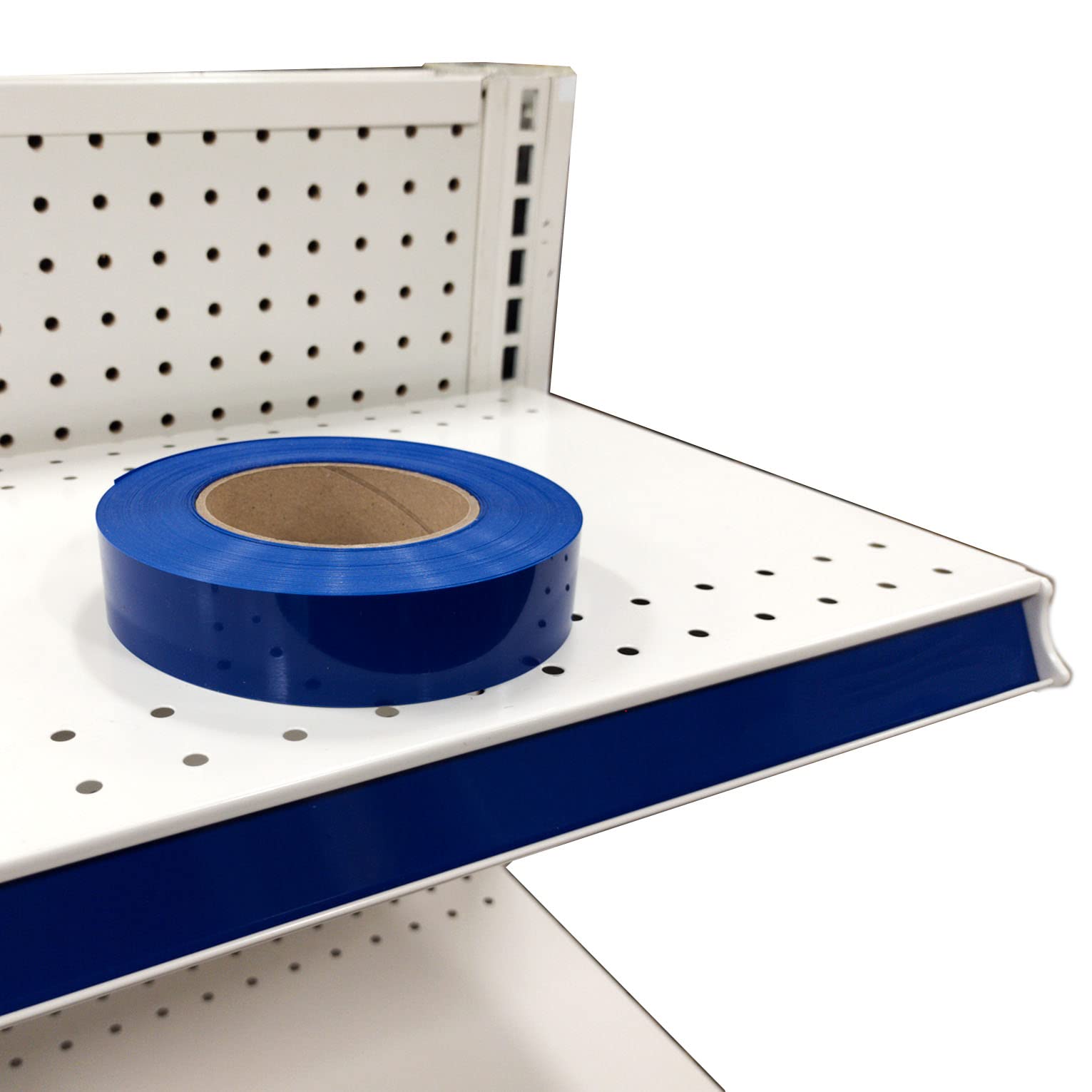STORE FIXTURES DIRECT 10-Pack Blue Vinyl Gondola Shelving Inserts - 130 FT x 1.25 in Ticket Channel Decorative Strips for Retail Store Displays & Supermarket Shelving Organization