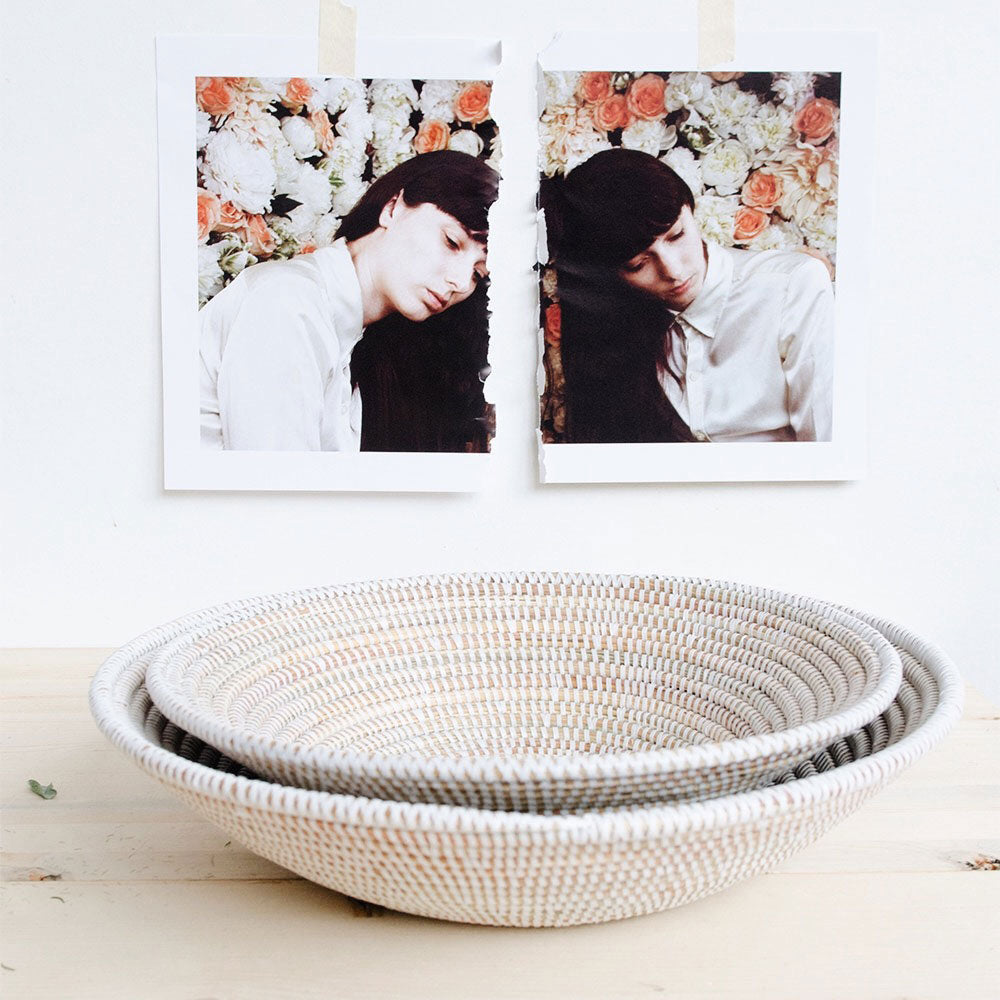 Natural Woven Nesting Grain Table Baskets - 3-Piece Set for Kitchen Storage, Bread Display & Farmhouse Decor | Perfect for Dining Table Centerpiece, Pantry Organization & Rustic Home Decor