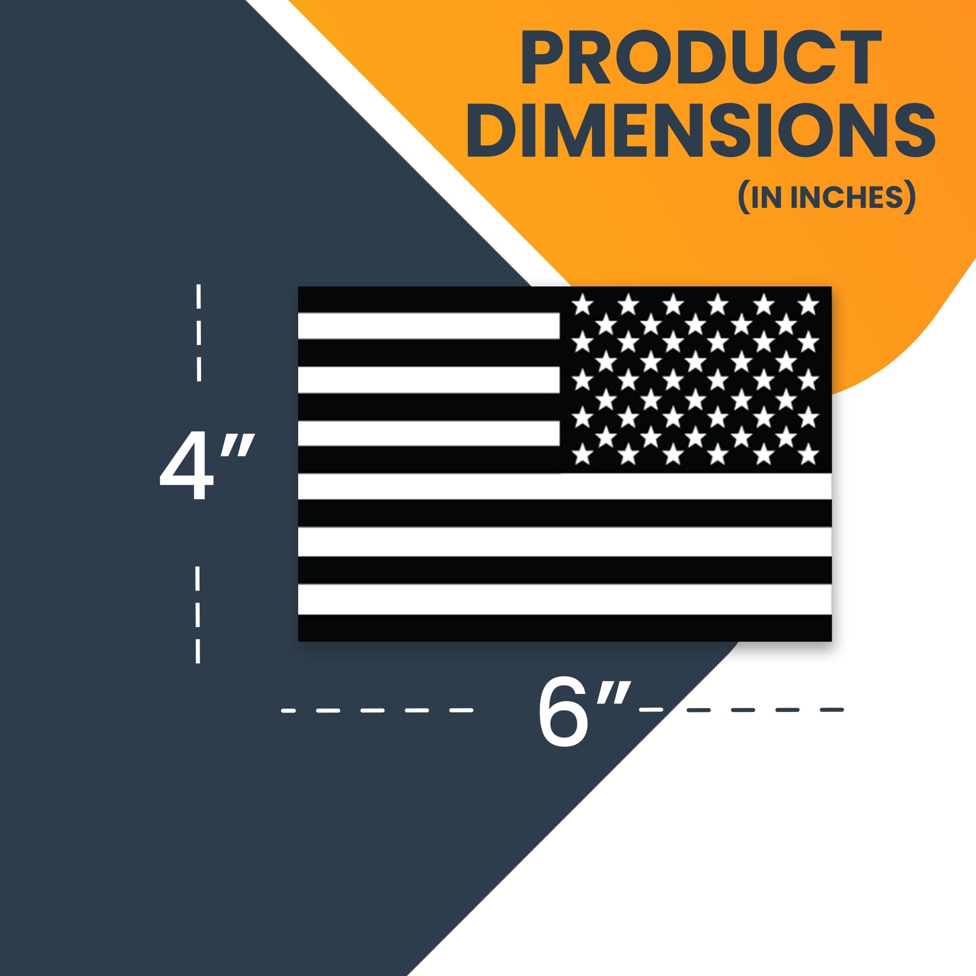 Black and White American Flag Car Magnet Decal - Heavy Duty 4x6 Inch Automotive Magnets (2 Pack) for Car, Truck & SUV | Patriotic Vehicle Accessories for Road Trips, Parades & Everyday Driving