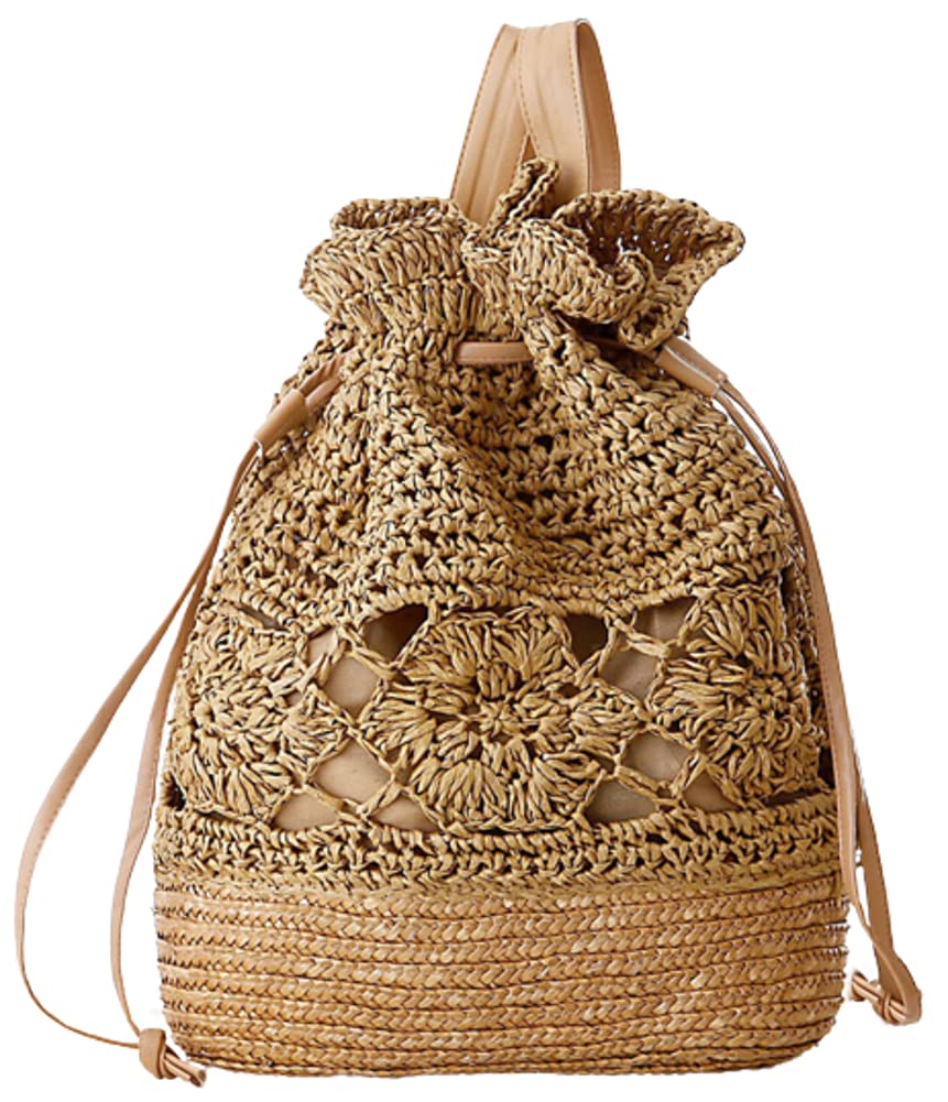 Women's Large Straw Beach Bag - Hand Woven Tote Backpack with Shoulder Strap | Perfect for Beach Vacations, Pool Parties & Summer Outings