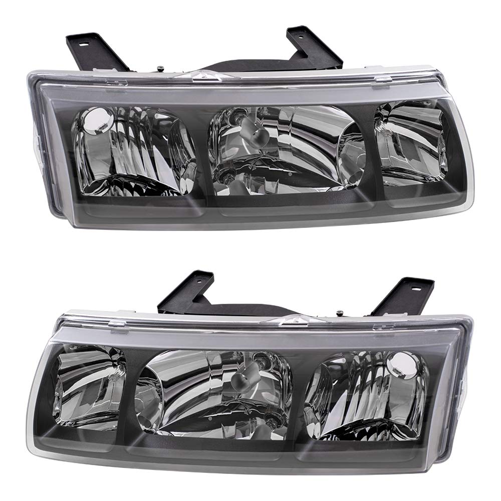 Brock Replacement Headlight Assembly Set - Driver & Passenger Side Compatible with 2002-2004 Saturn Vue (Part #22702945, 22702946) | Perfect for Night Driving & Vehicle Restoration Projects