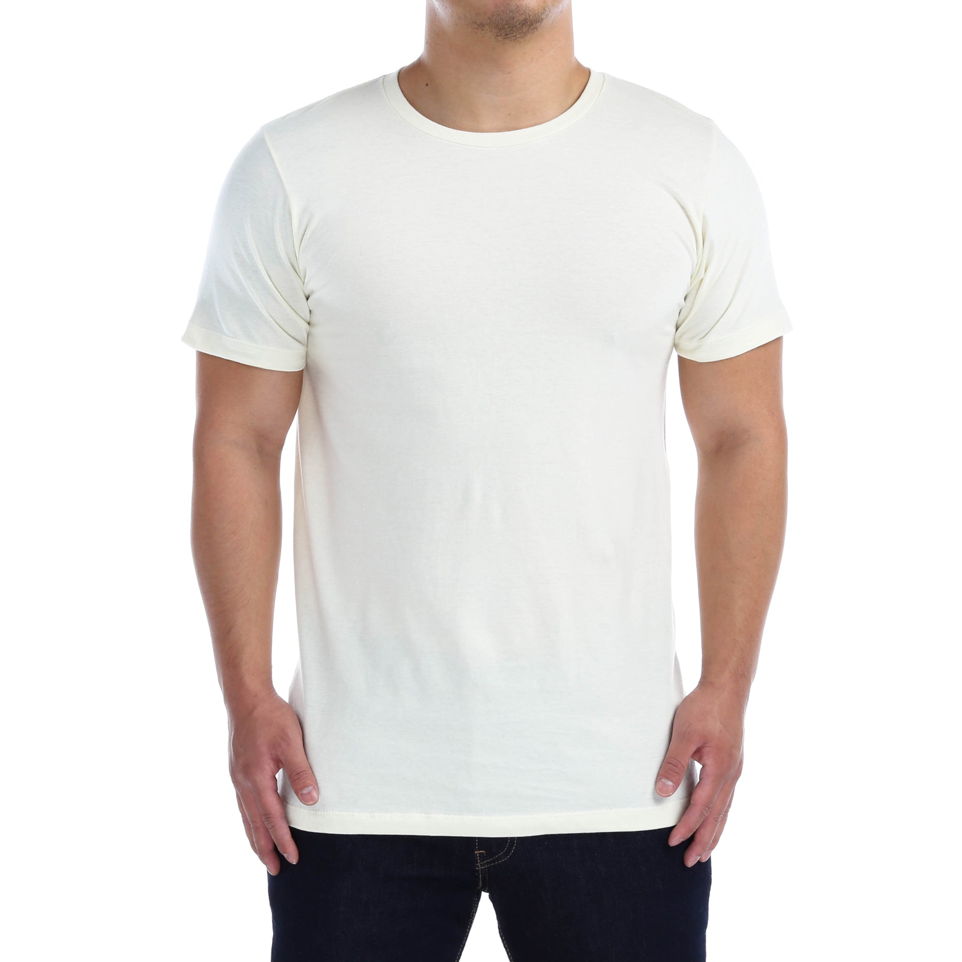 New Star Ultra Soft Short Sleeve Crew Neck T-Shirt for Men & Women - Ice Vanilla Color - Perfect for Casual Wear, Gym, and Everyday Outfits