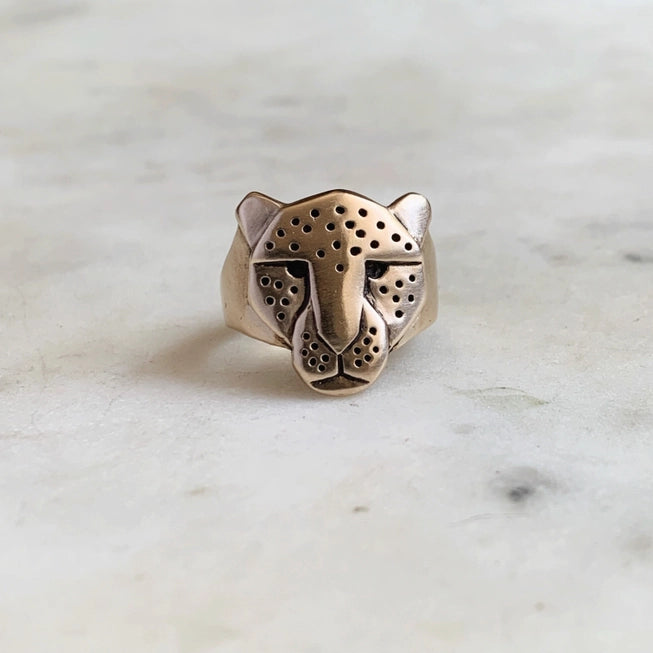 Handcrafted Mimosa Jaguar Ring - Sterling Silver Animal Jewelry for Women | Unique Statement Ring for Parties, Gifts & Everyday Wear