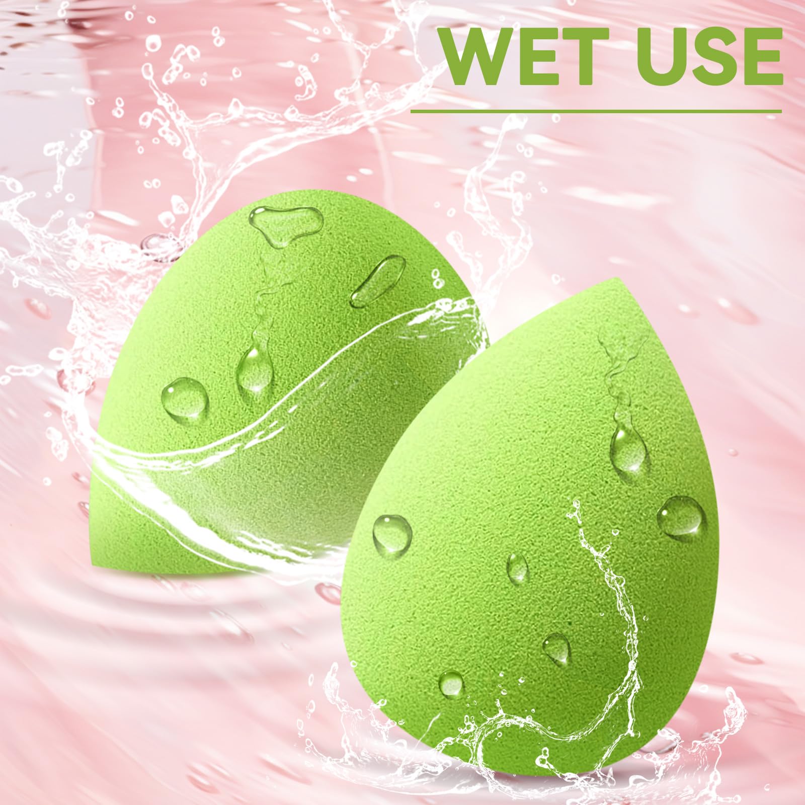 6 PCS Makeup Sponge Set - Latex Free Beauty Blending Sponge for Liquid, Cream & Powder Foundation - Super Soft & Flawless Finish - Mint Green - Perfect for Daily Makeup, Contouring & On-The-Go Touch Ups