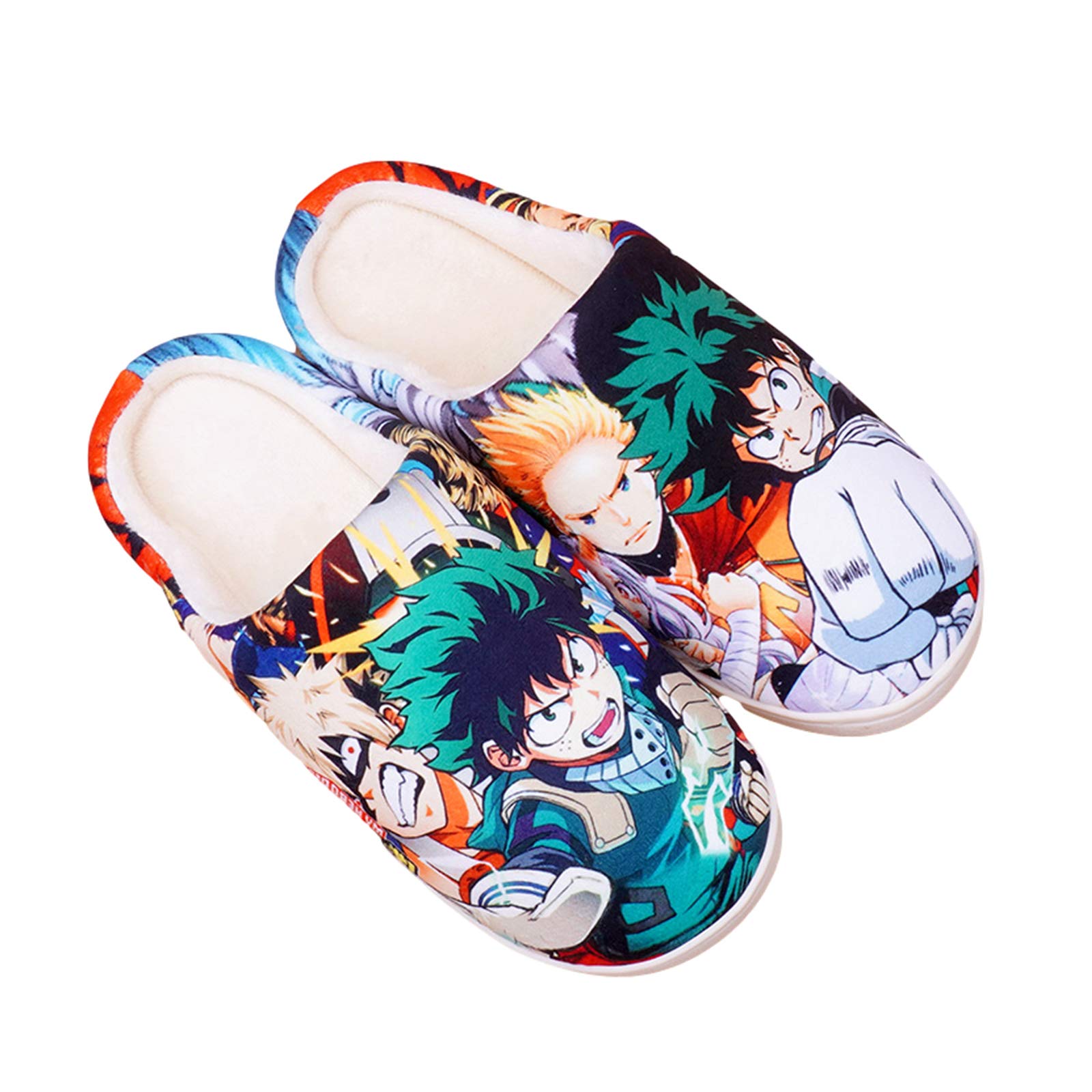 My Hero Academia Anime Slippers for Women & Men - Midoriya Izuku & Bakugou Katsuki Couple Plush House Shoes - Non-Slip Warm Winter Indoor Bedroom Slippers UK 3-4/EU 36-37 (260) - Perfect for Anime Fans, Cosplay, and Cozy Home Wear