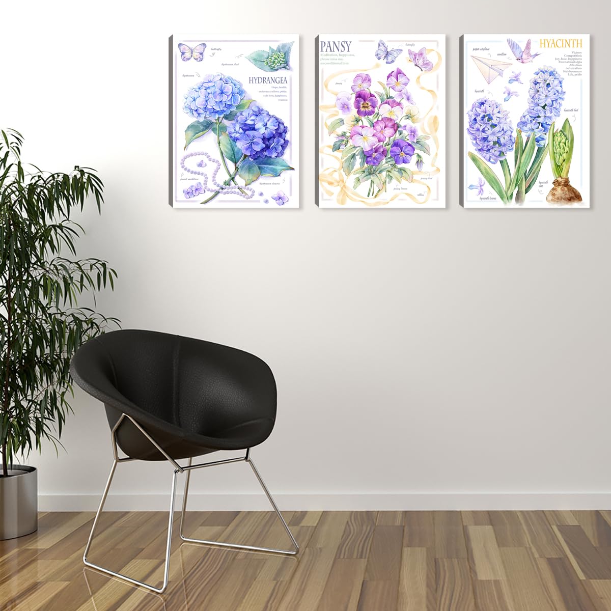 Modern Canvas Wall Art Set - Abstract Flower Paintings for Living Room, Kitchen, Bedroom, Bathroom & Office Decor - Home Wall Decorations & Wall Art Pictures for Stylish Interior Design