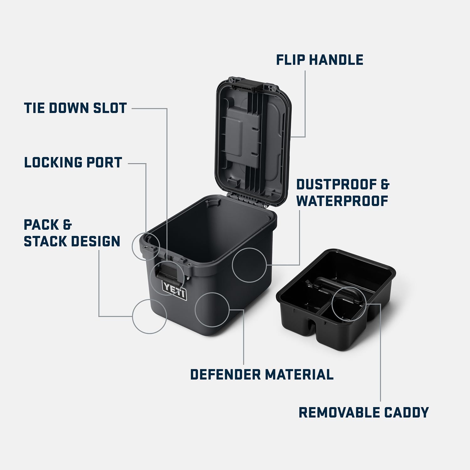 YETI LoadOut 15 GoBox Divided Cargo Case - Waterproof Storage Box for Camping, Fishing & Outdoor Gear - Canopy Green - Perfect for Travel, Hunting & Adventure Equipment Organization