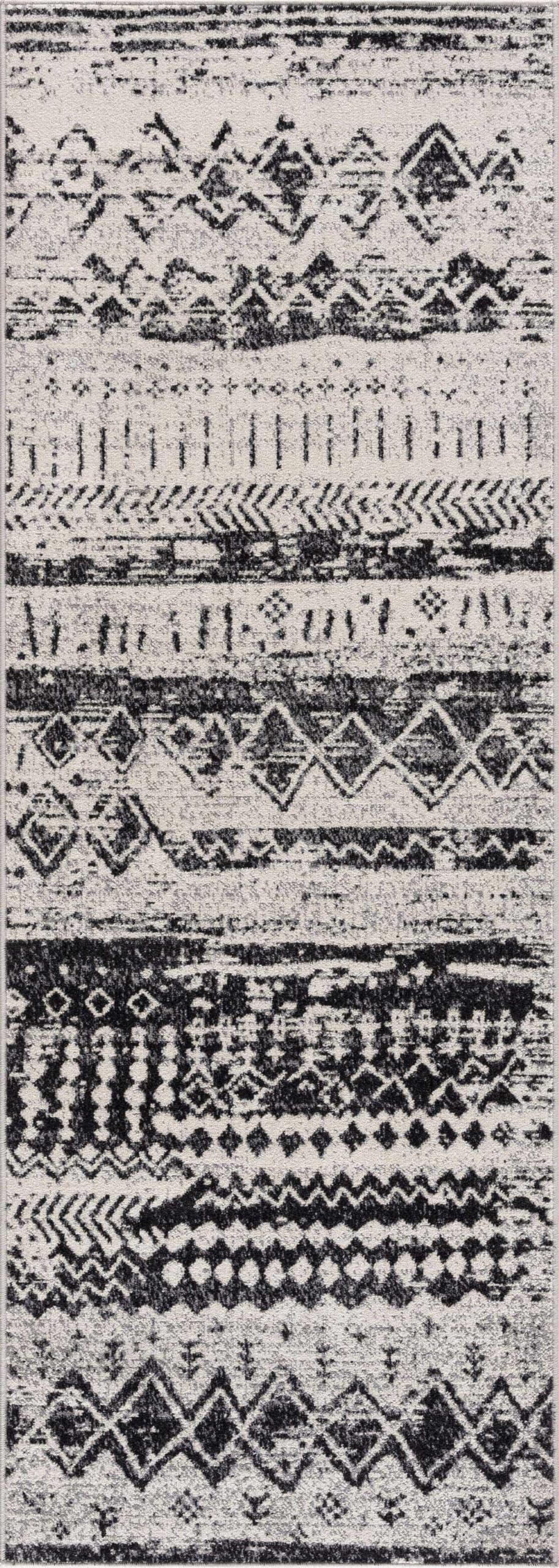 Hauteloom Lyssons Machine Washable Area Rug - Black & Gray - 6'7
