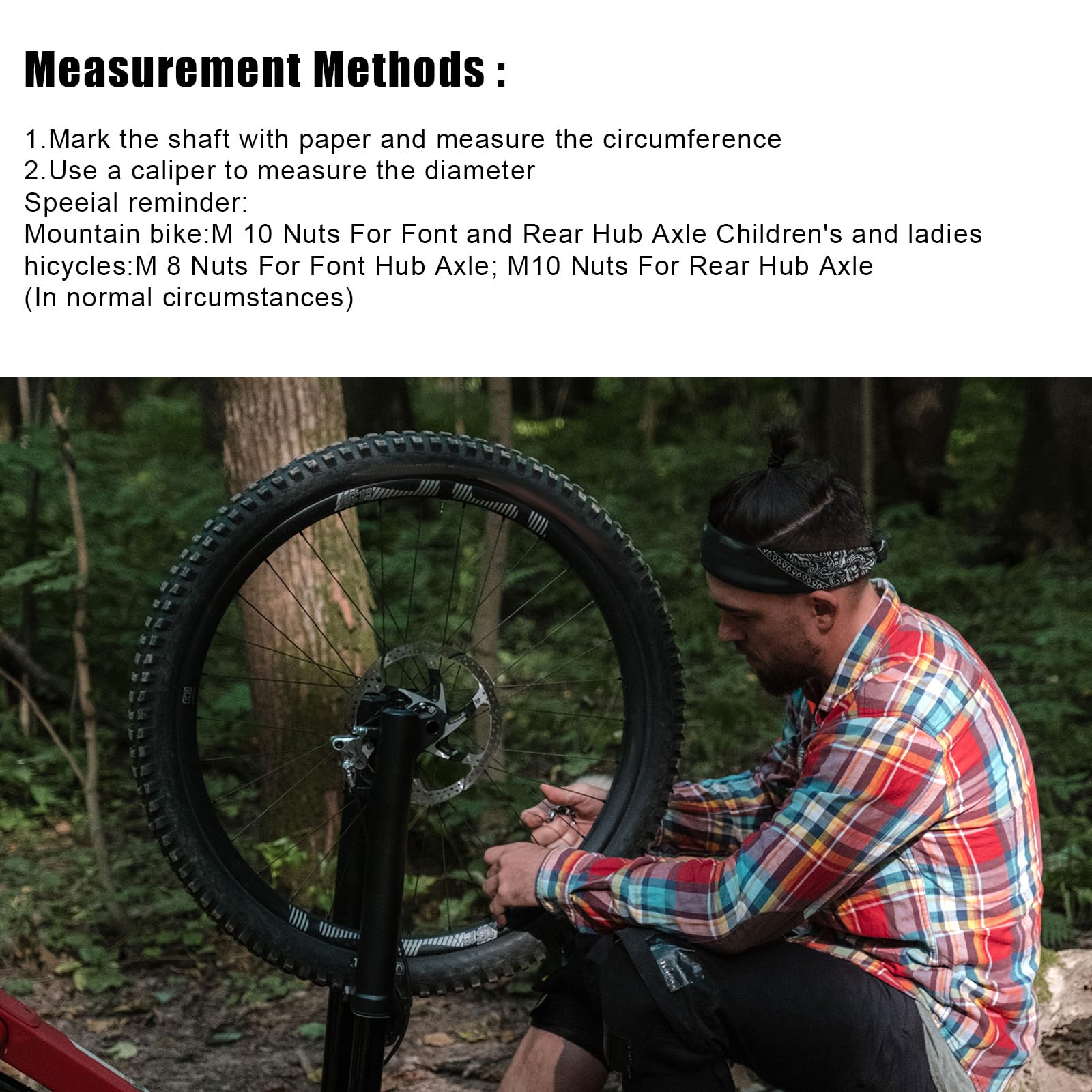 36pcs Bike Wheel Axle Nuts M8/M9.5/M10 - Carbon Steel Bicycle Parts for Mountain Bikes