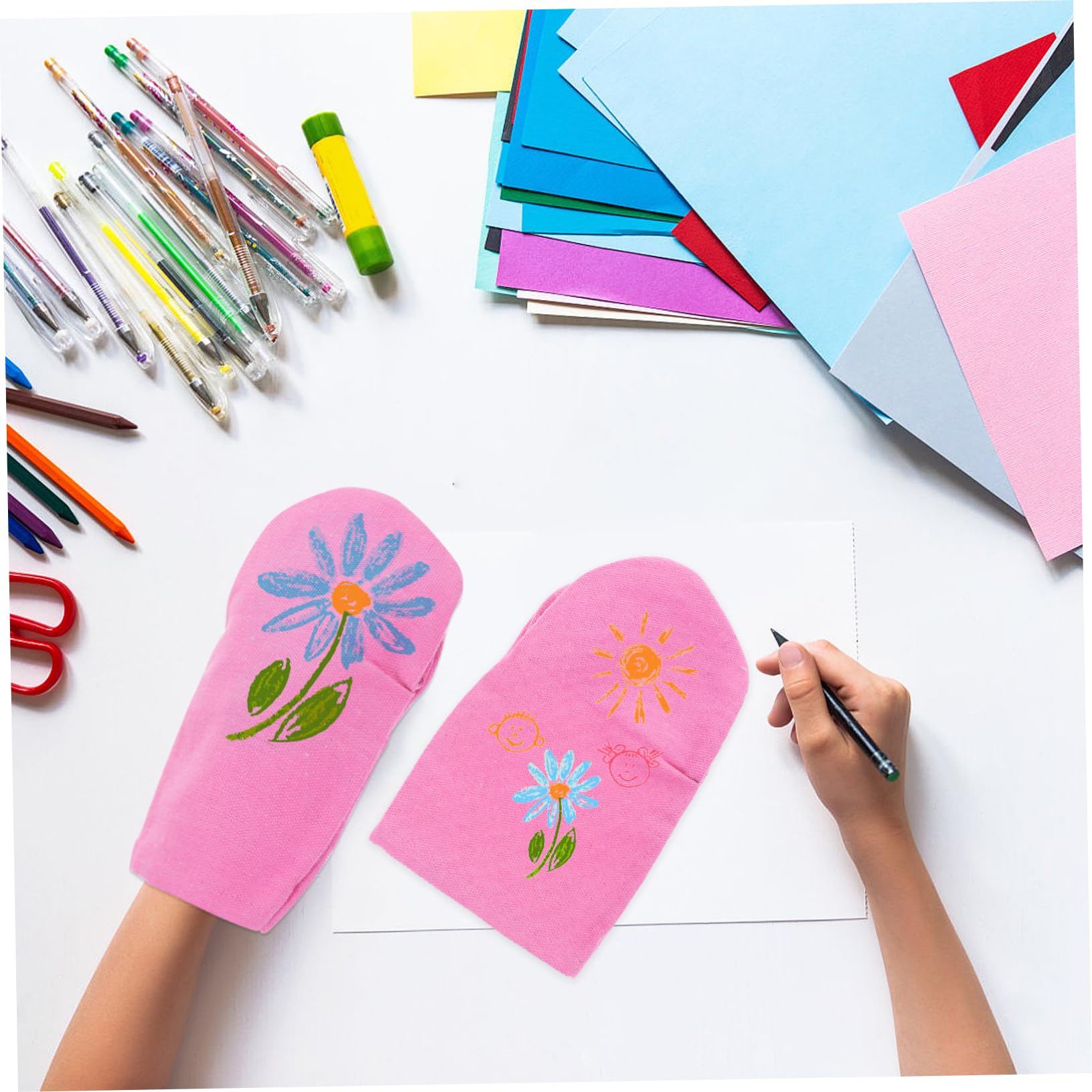 ORFOFE 2 Pack Hand-Painted Puppets - DIY Finger Puppets for Role Play, Storytelling & Creative Play - Perfect for Kids, Classrooms & Family Bonding Activities