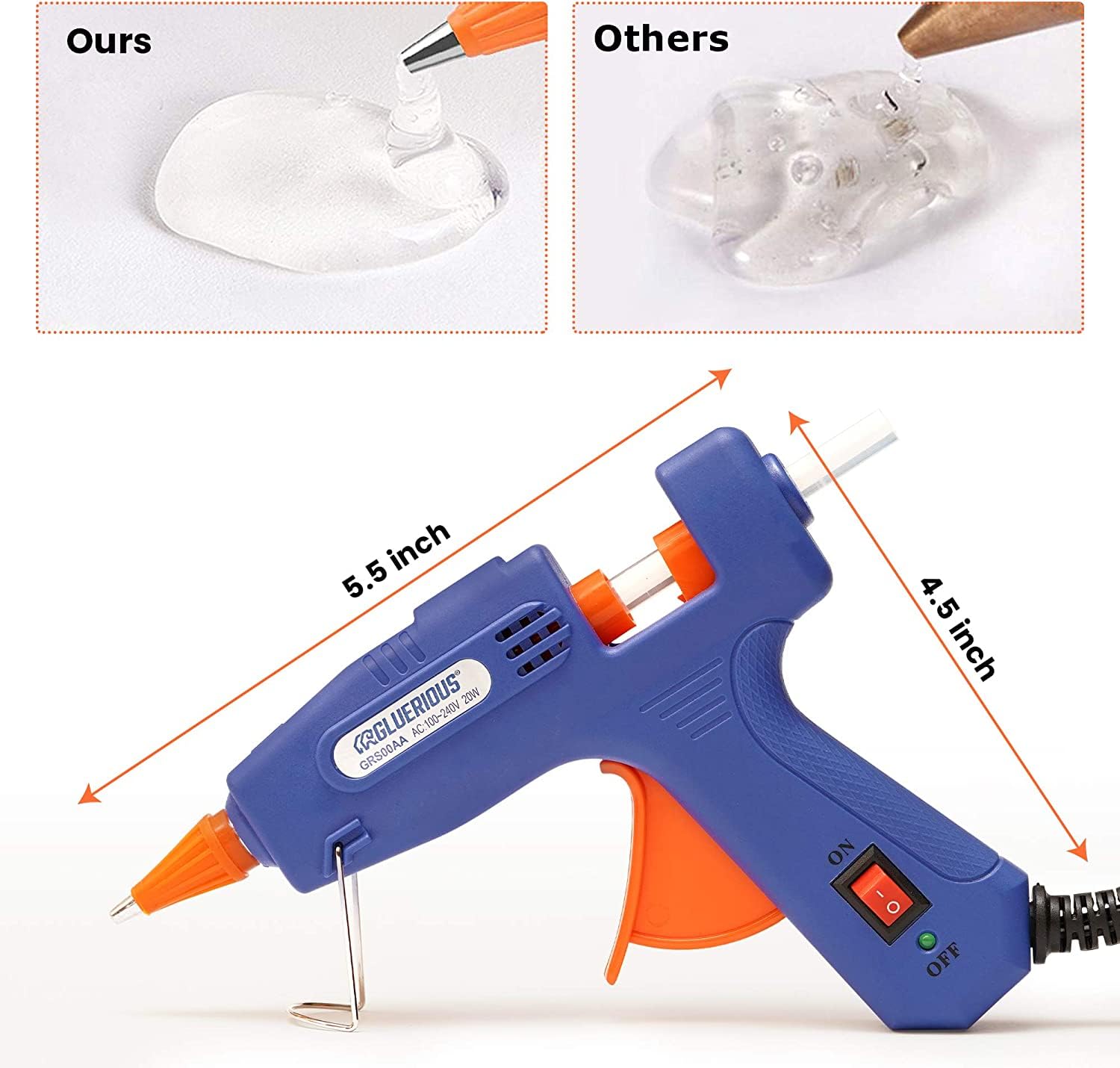 20W Mini Hot Glue Gun with 30 Glue Sticks - Perfect for DIY Crafts, School Projects, Home Repairs & Quick Fixes | Compact & Portable for Jewelry Making, Scrapbooking & Fabric Bonding | Blue Color
