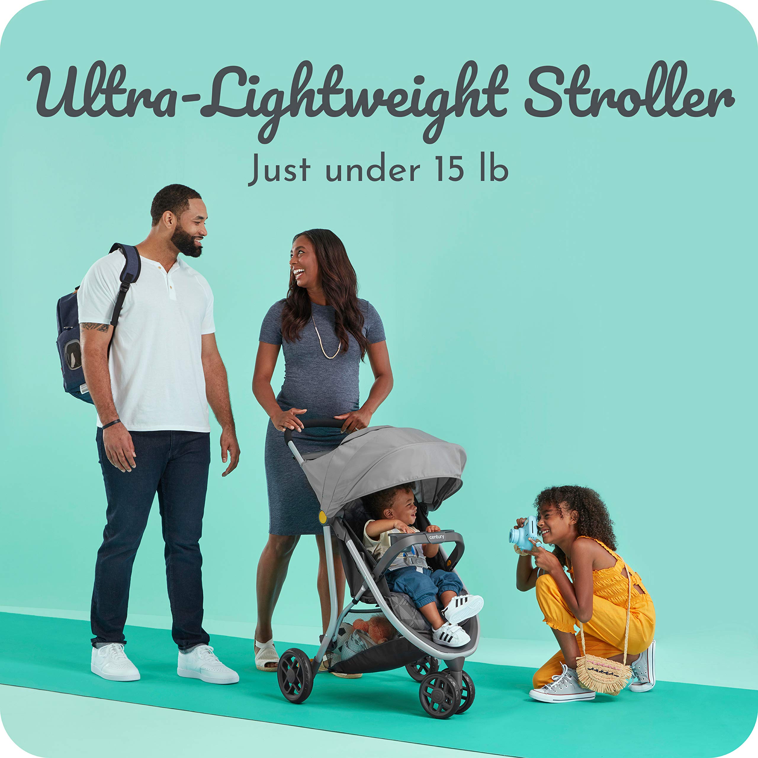 Century 3-Wheel Lightweight Stroller for Babies & Toddlers - Compact Foldable Design for Travel, Shopping & Everyday Use