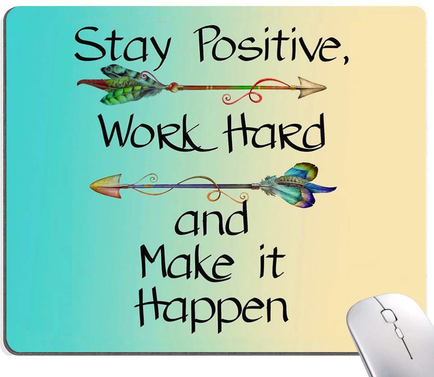 IMAYONDIA Motivational Mouse Pad with Inspirational Quotes - Non-Slip Rubber Base, Waterproof Square Mouse Mat for Computer & Laptop - Perfect for Office, Gaming, and Home Workspace to Stay Positive & Productive