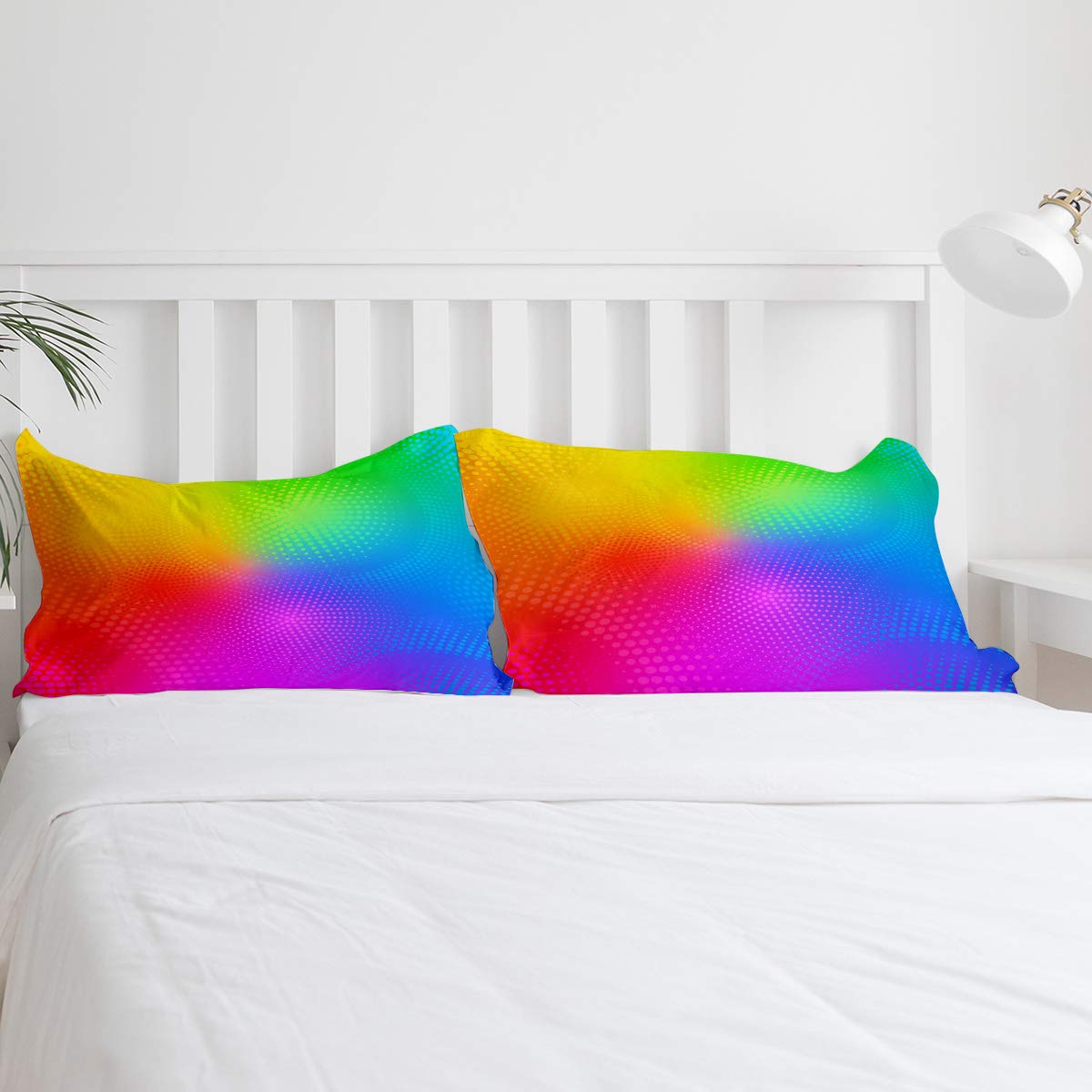 4-Piece Neon Rainbow Duvet Cover Set with 2 Pillowcases - Ultra Soft Music Queen Bedding for Teens & Adults - Perfect for Modern Bedrooms, Dorm Rooms & Gift Giving