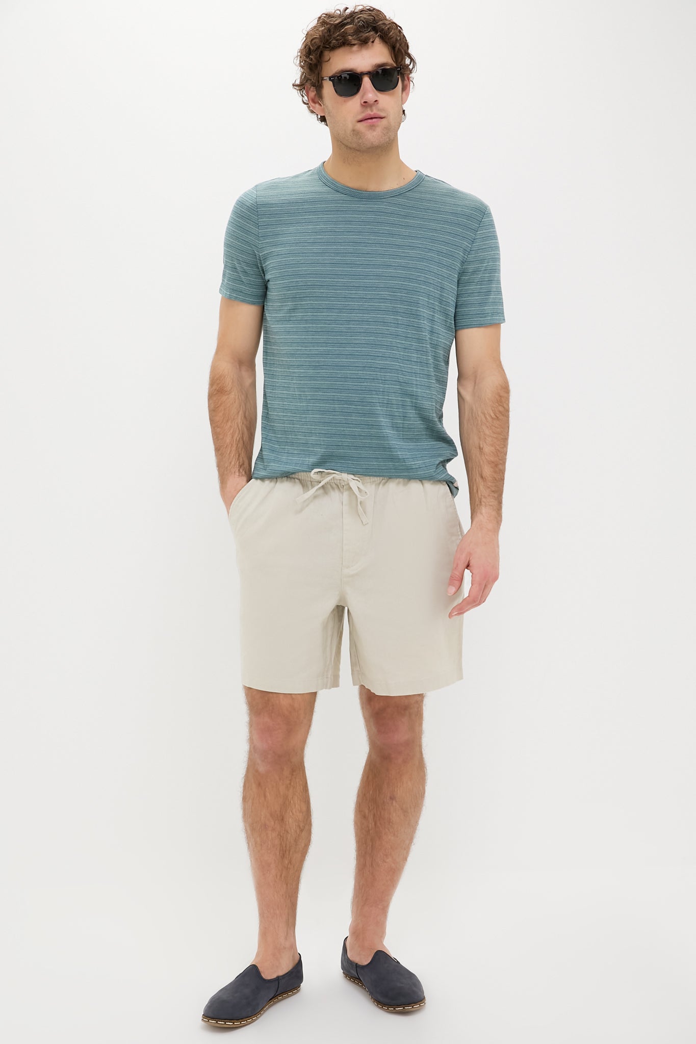 Blue Spruce Signature Crew Stripe Tee - Soft Cotton Men's Casual T-Shirt for Everyday Wear | Perfect for Street Style, Weekend Outings & Layering
