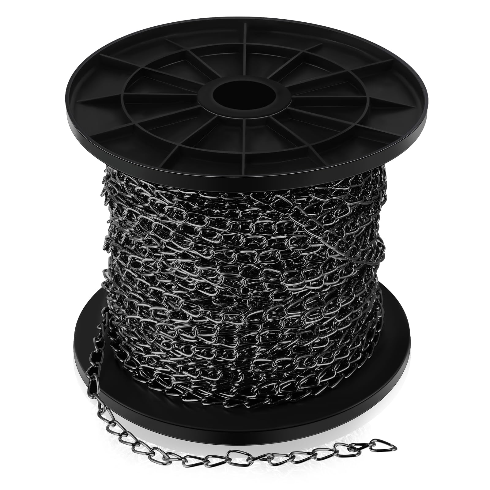 50 ft Galvanized Steel Hanging Jack Chain - 1.3mm Heavy Duty Metal Chain Roll for Light Fixtures, Bird Feeders, Overhead Lights | Perfect for Home Decor, DIY Projects, Plant Hangers & Art Installations