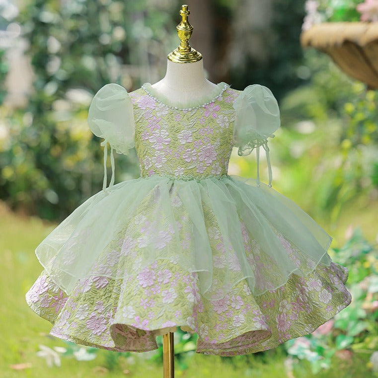 Toddler Flower Garden Birthday Party Dresses for Baby Girls - Pageant Princess Gowns for Special Occasions & Photo Shoots