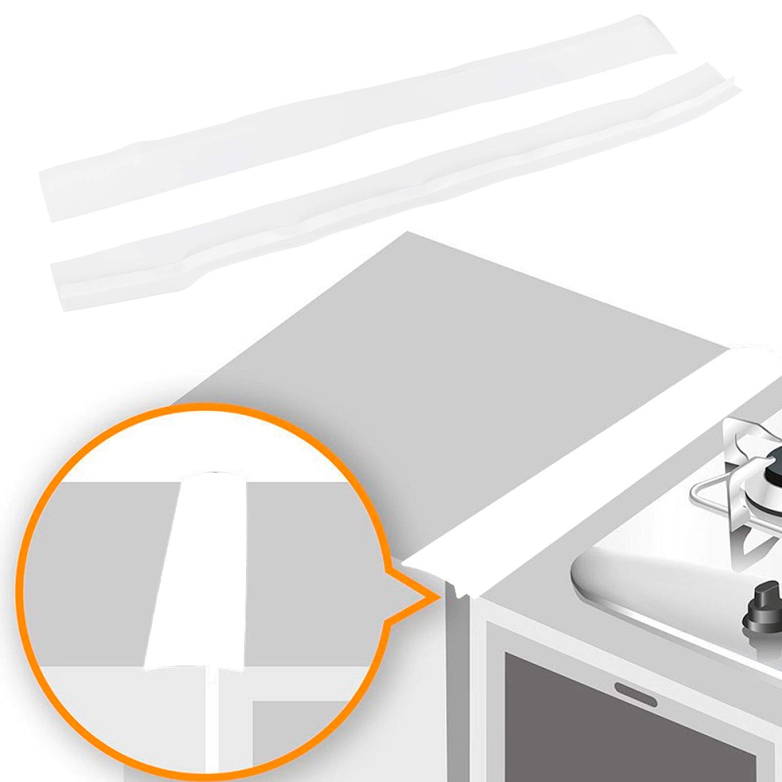 2-Pack Heat-Resistant Stove Cover & Gap Filler - Anti-Oil Sealing Strip for Stove and Countertop Protection | Perfect for Kitchen Safety & Cleaning (Fits Most Stoves)