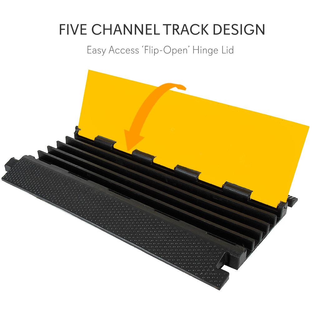 Durable Cable Protector Ramp - Heavy Duty Wire Cover for Floor Cords - Perfect for Home, Office, and Outdoor Use to Prevent Tripping Hazards