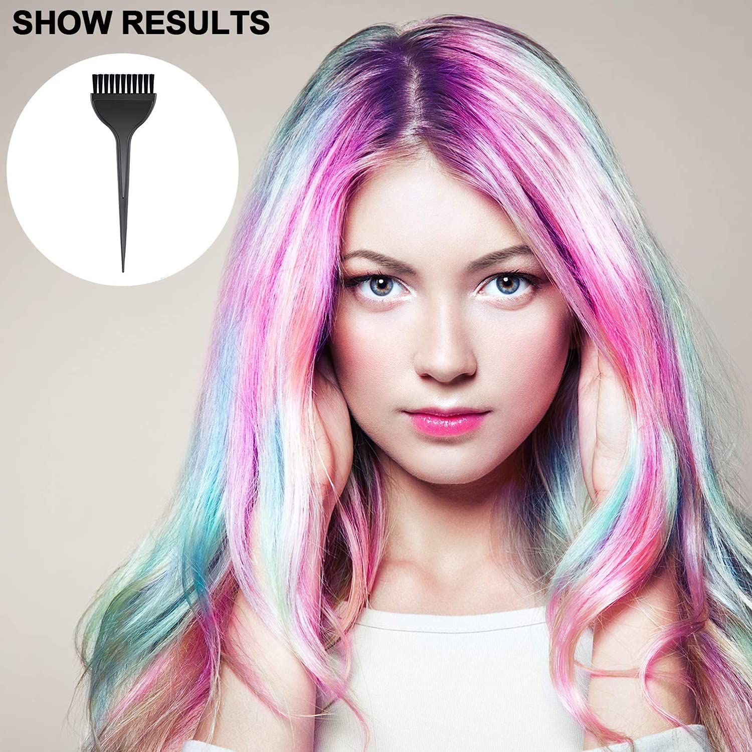 TopFinder® Black Classic Hair Dye Brushes - 6 Pack Professional Hair Coloring Brush Set for Salon & Home Use - Perfect for Highlights, Roots, and All-Over Color Application