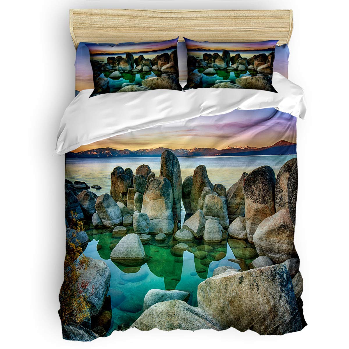 Bilagawa Luxury 3D Coastal Reef Bedding Set - Soft Duvet Cover, Flat Sheet & 2 Pillowcases (Twin Size) | Premium Comfort for Beach-Themed Bedrooms & Vacation Homes