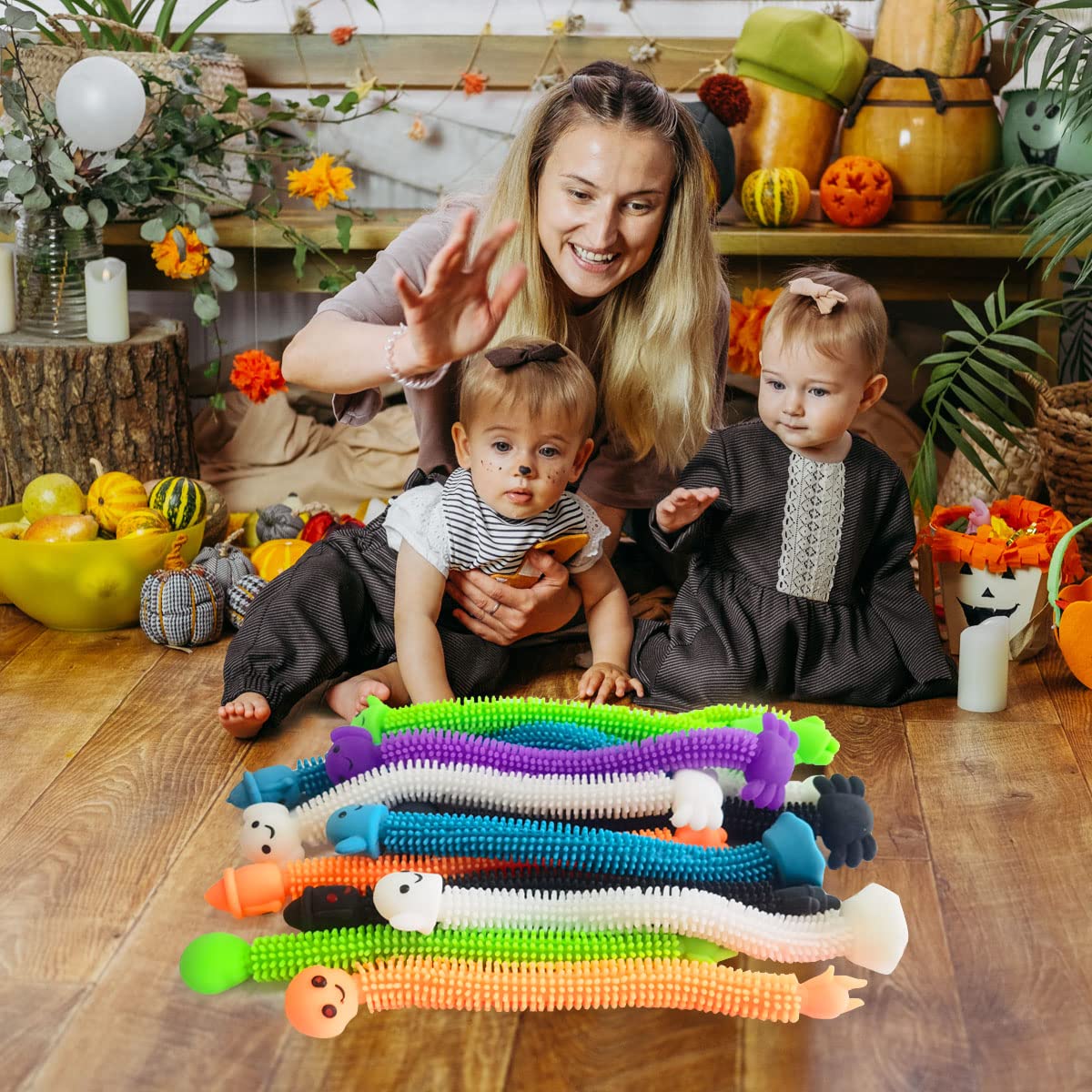 36 Pack Halloween Stretchy Strings Sensory Fidget Toys - Stress Relief Toys for Kids with Autism, Party Favors, Halloween Treat Bags & Classroom Gifts - Perfect for Halloween Decorations, Sensory Play & Anxiety Relief