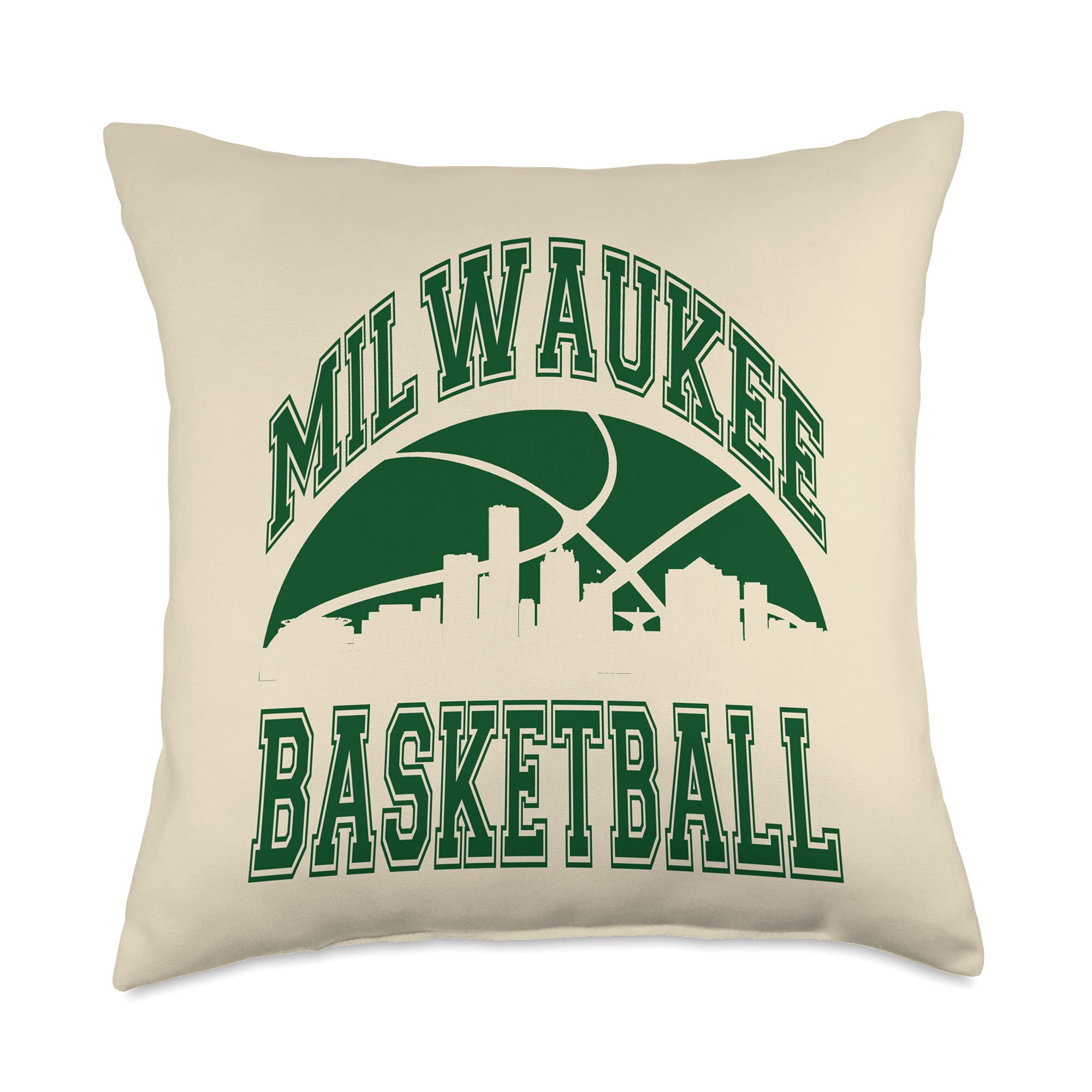 Milwaukee Wisconsin Throw Pillow 18x18 - State Pride Gifts, College & University Decor, Basketball Fan Accessories - Perfect for Home Decor, Game Room & Sports Themed Gifts