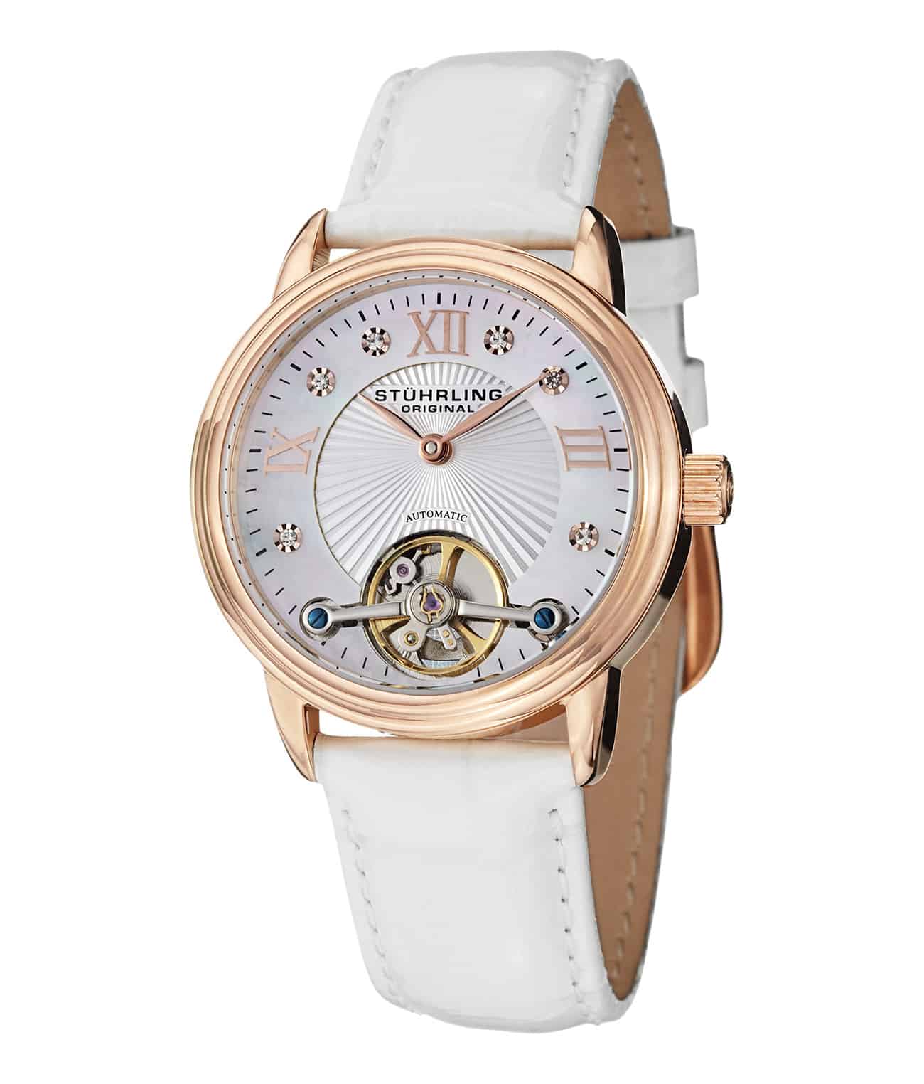White Dial / Silver Case / Black Leather Strap Tang Buckle