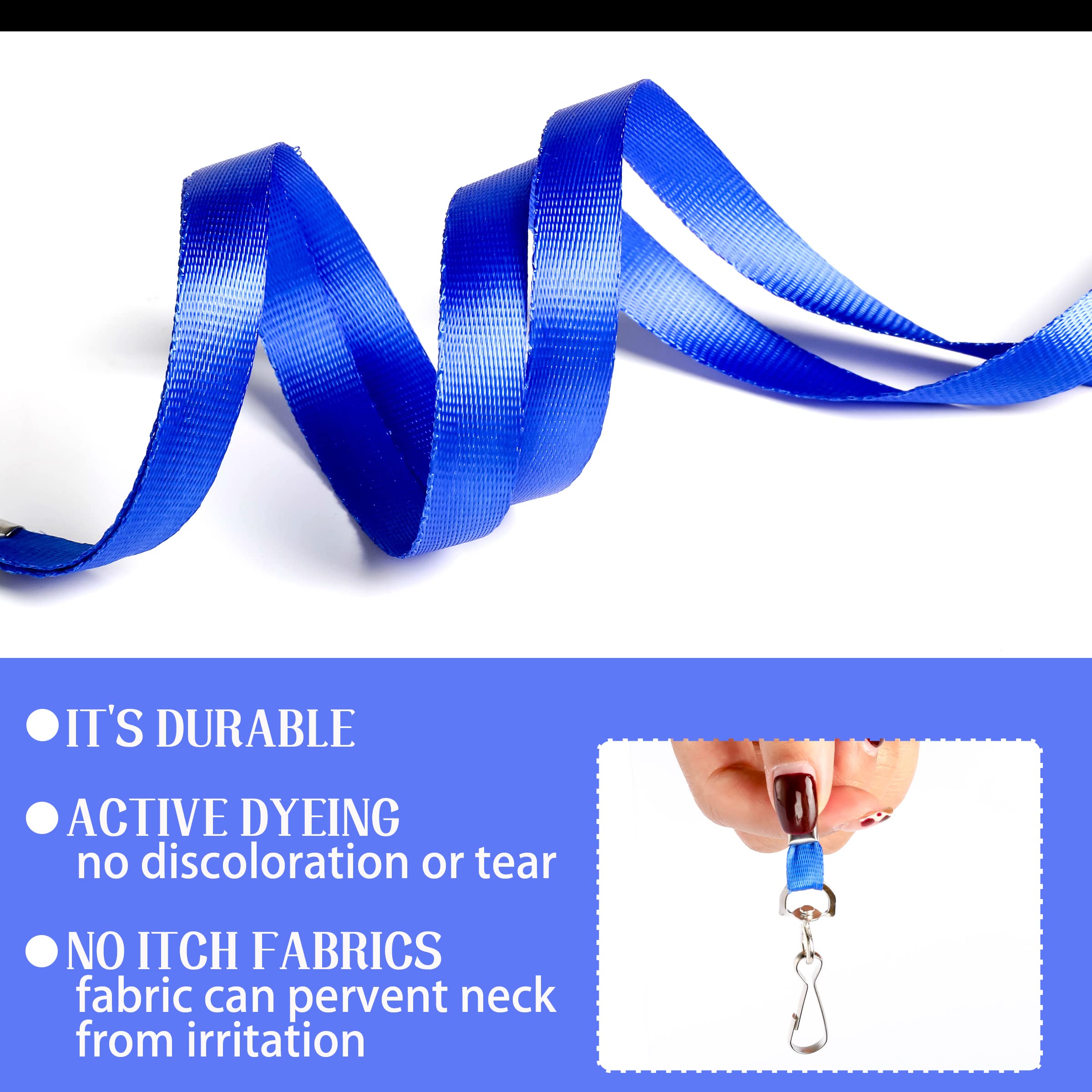 50 Pack ID Badge Lanyards with Swivel Hook - 36